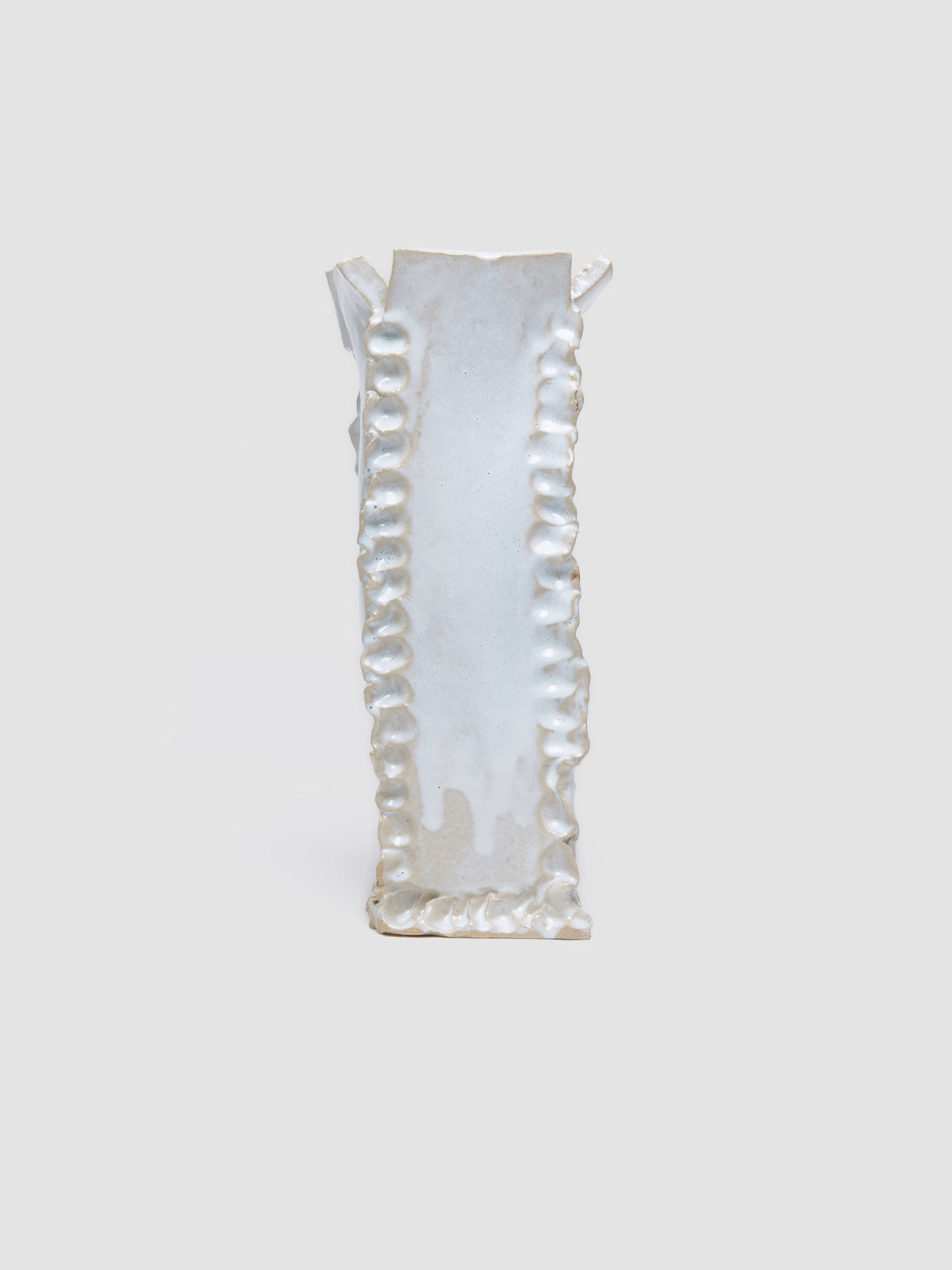 Squeezed Vase in White