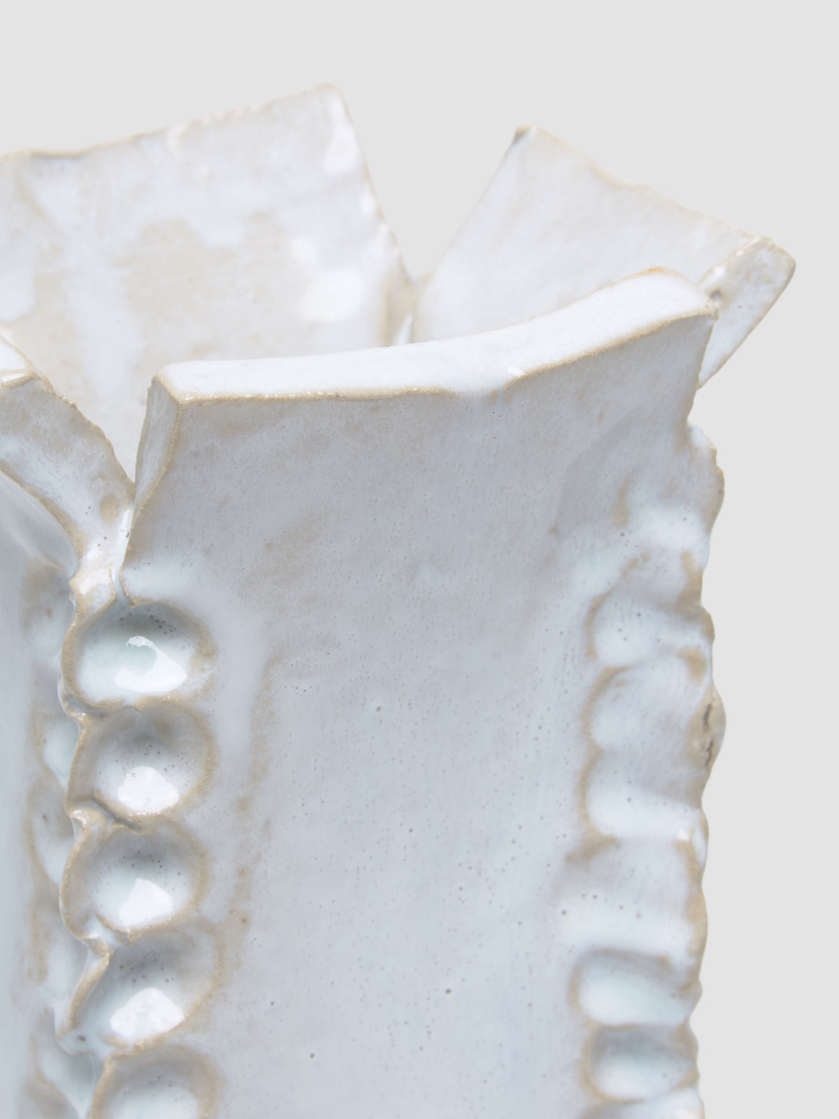 Squeezed Vase in White