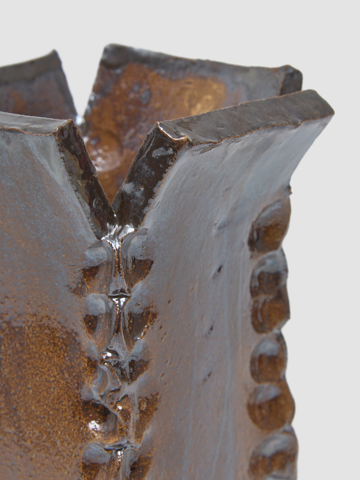 Squeezed Vase in Brown