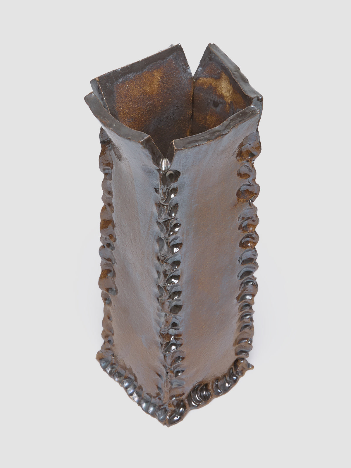 Squeezed Vase in Brown