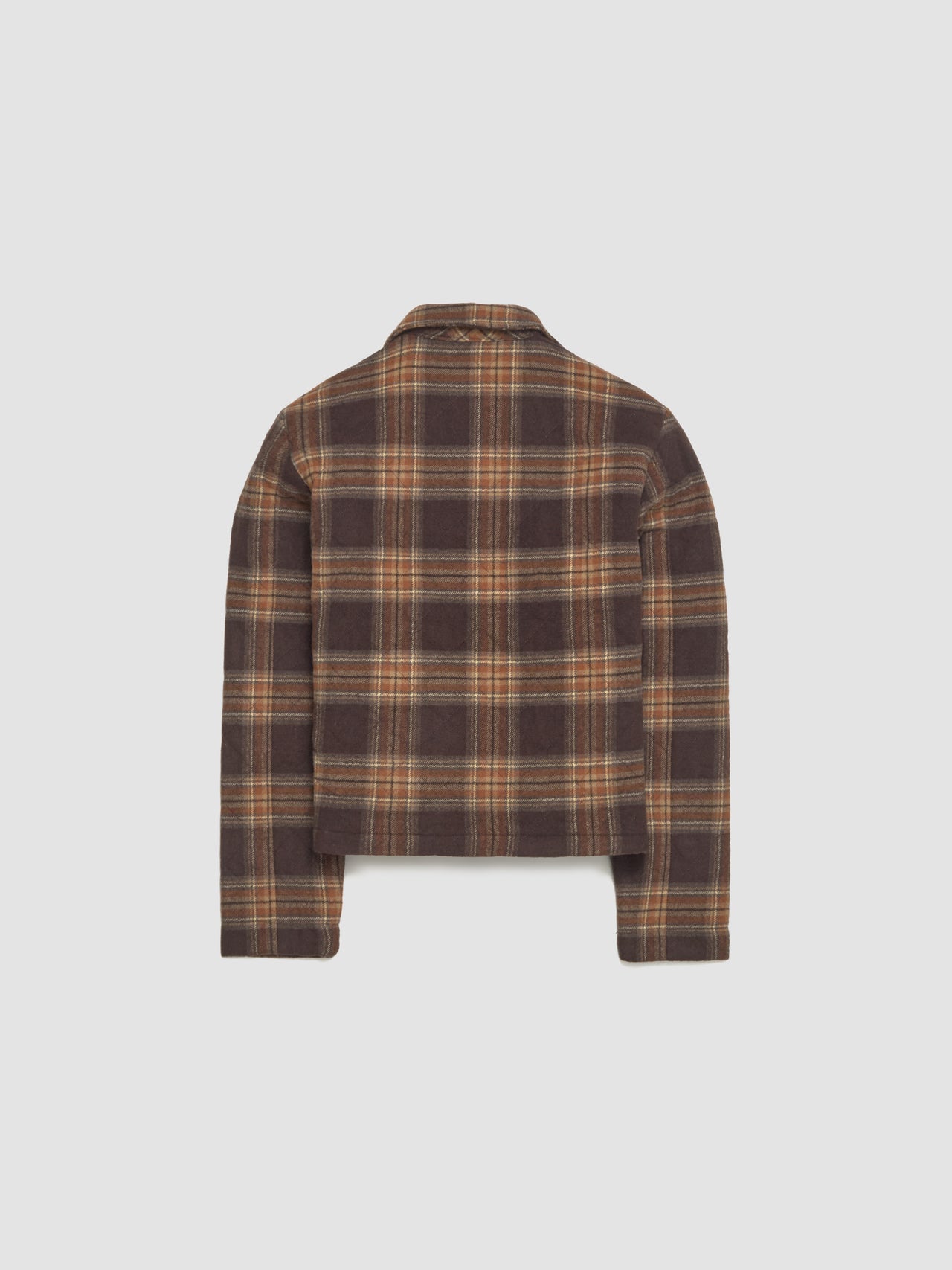 Phil Quilted Blouson Jacket in Brown Check