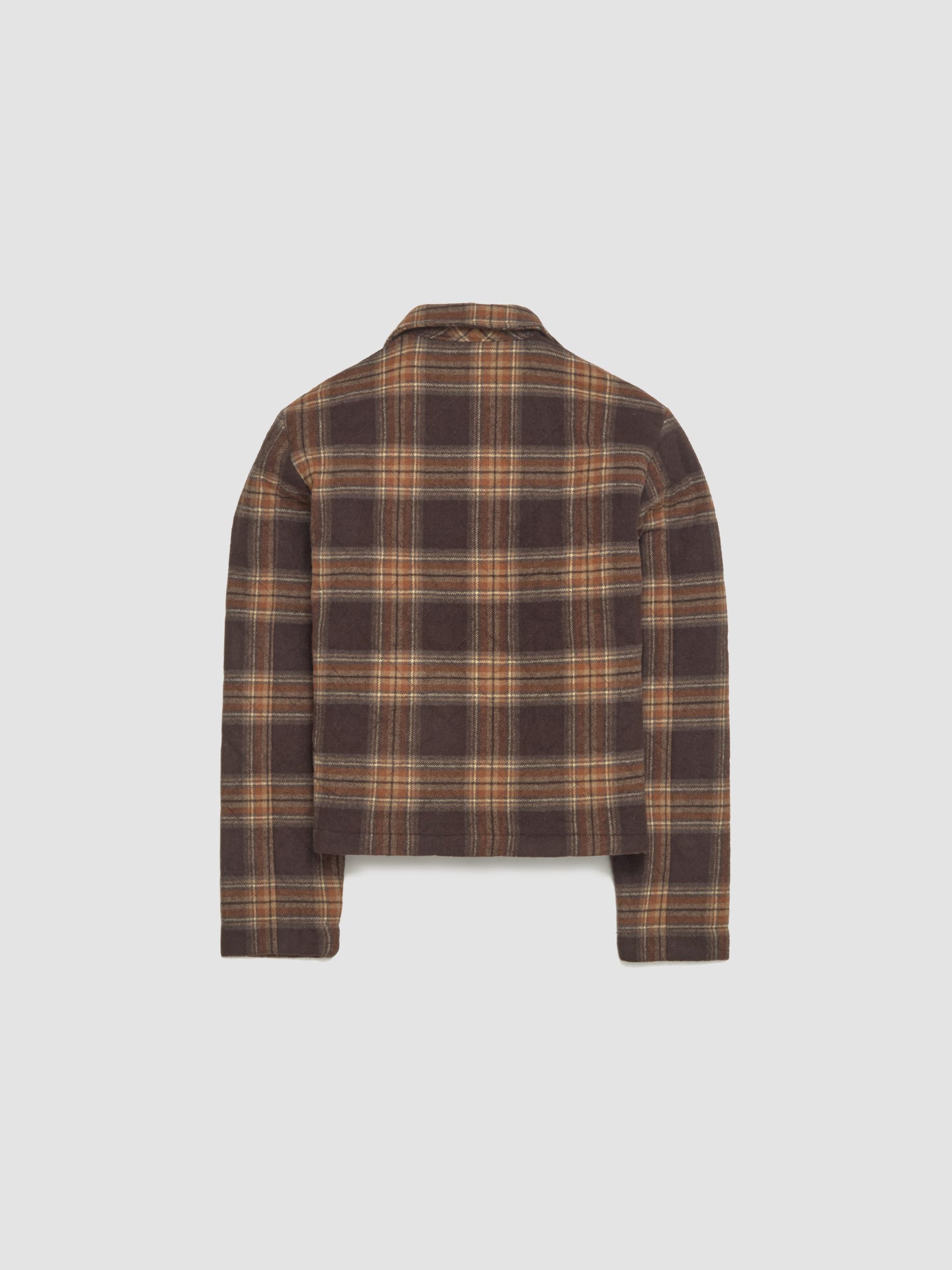 Phil Quilted Blouson Jacket in Brown Check