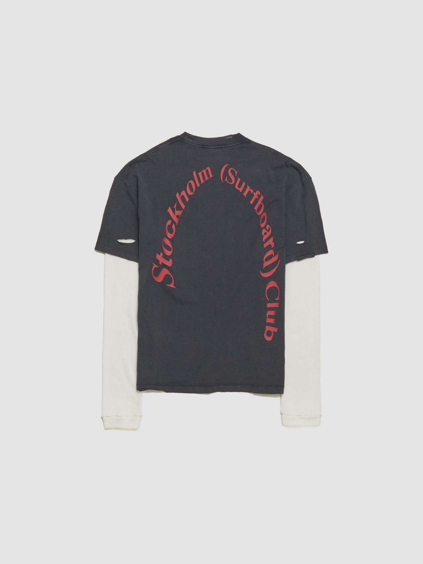 Back Logo Layered Longsleeve in Black