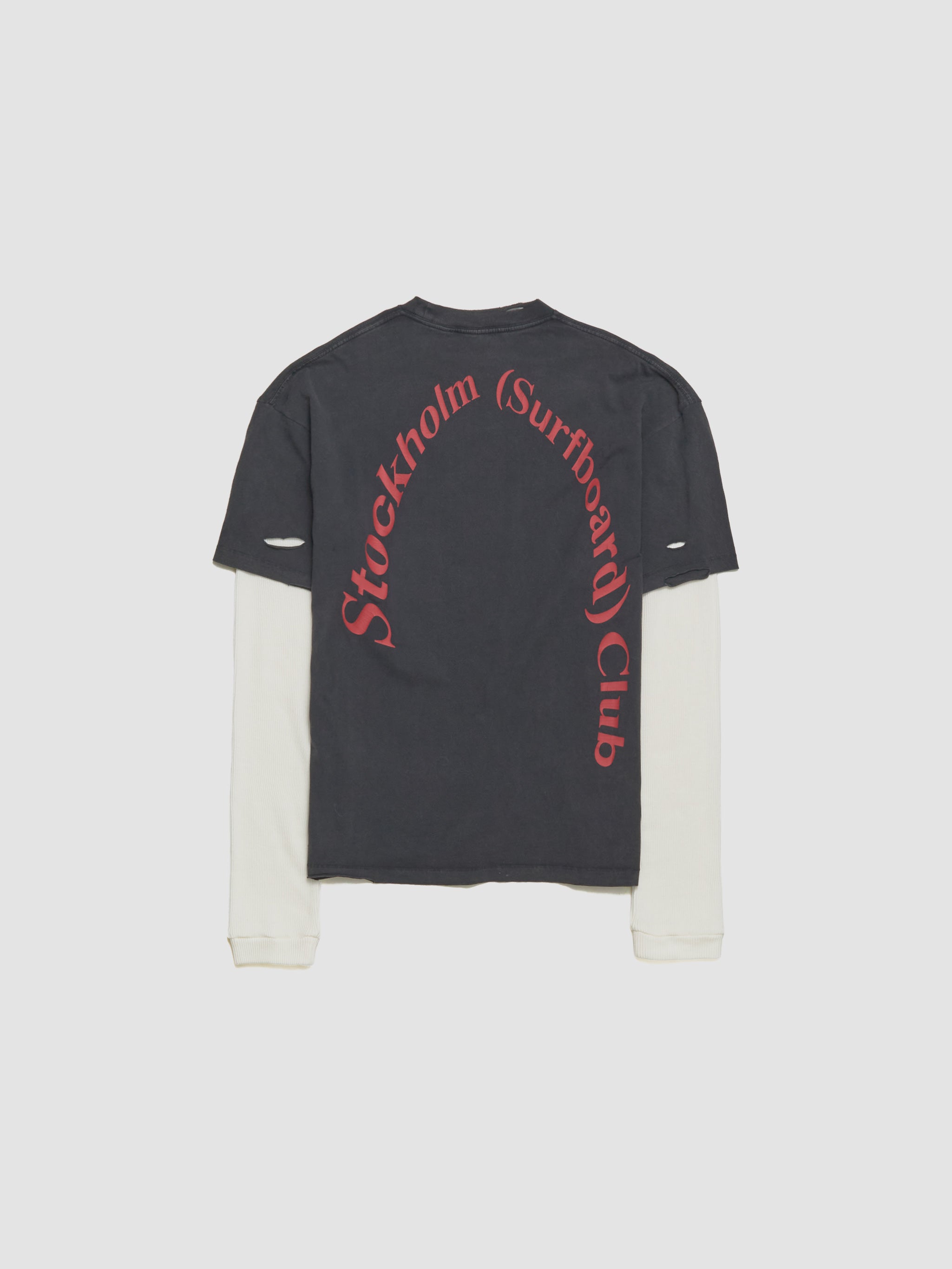 Back Logo Layered Longsleeve in Black