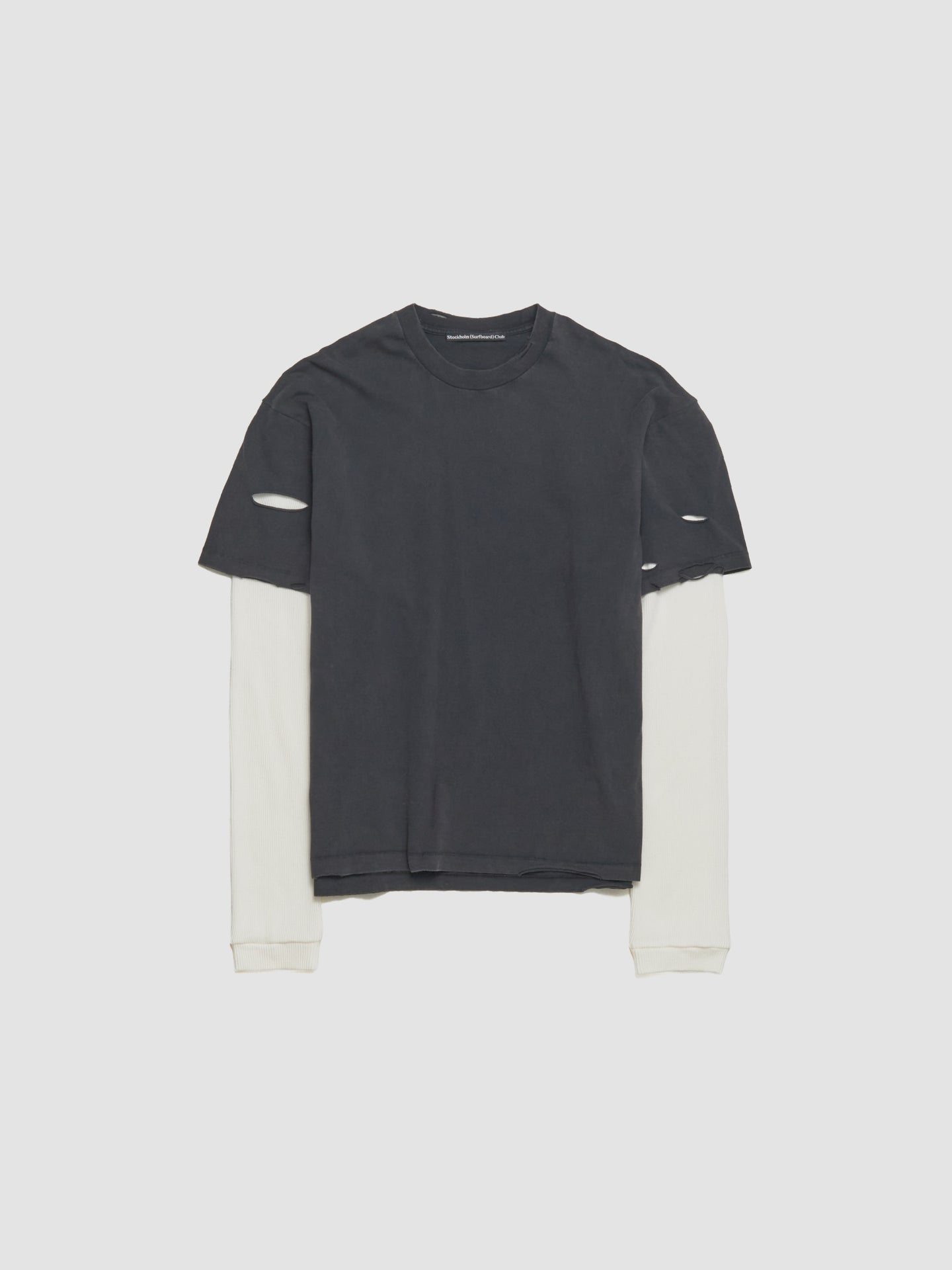 Back Logo Layered Longsleeve in Black