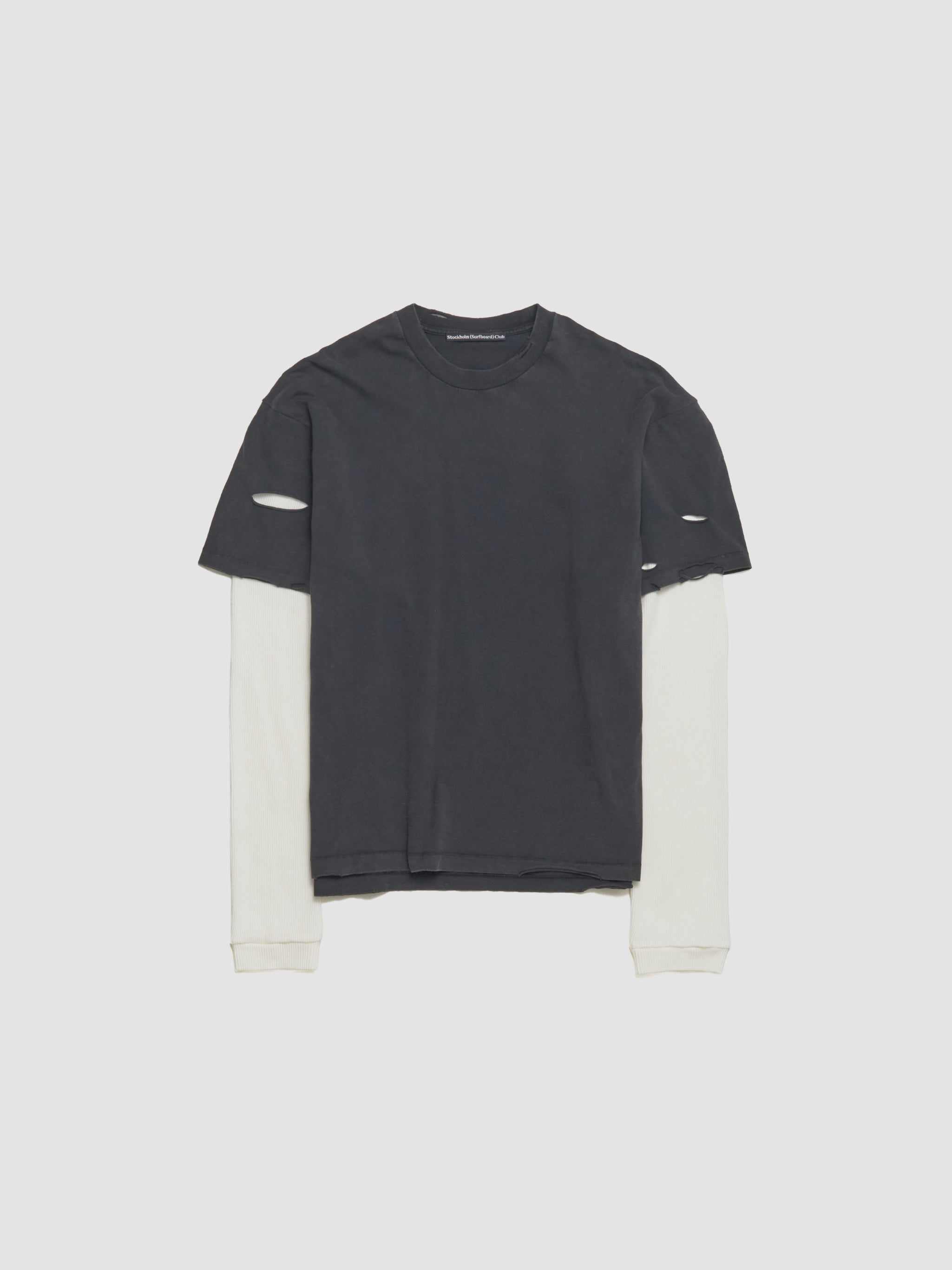 Back Logo Layered Longsleeve in Black