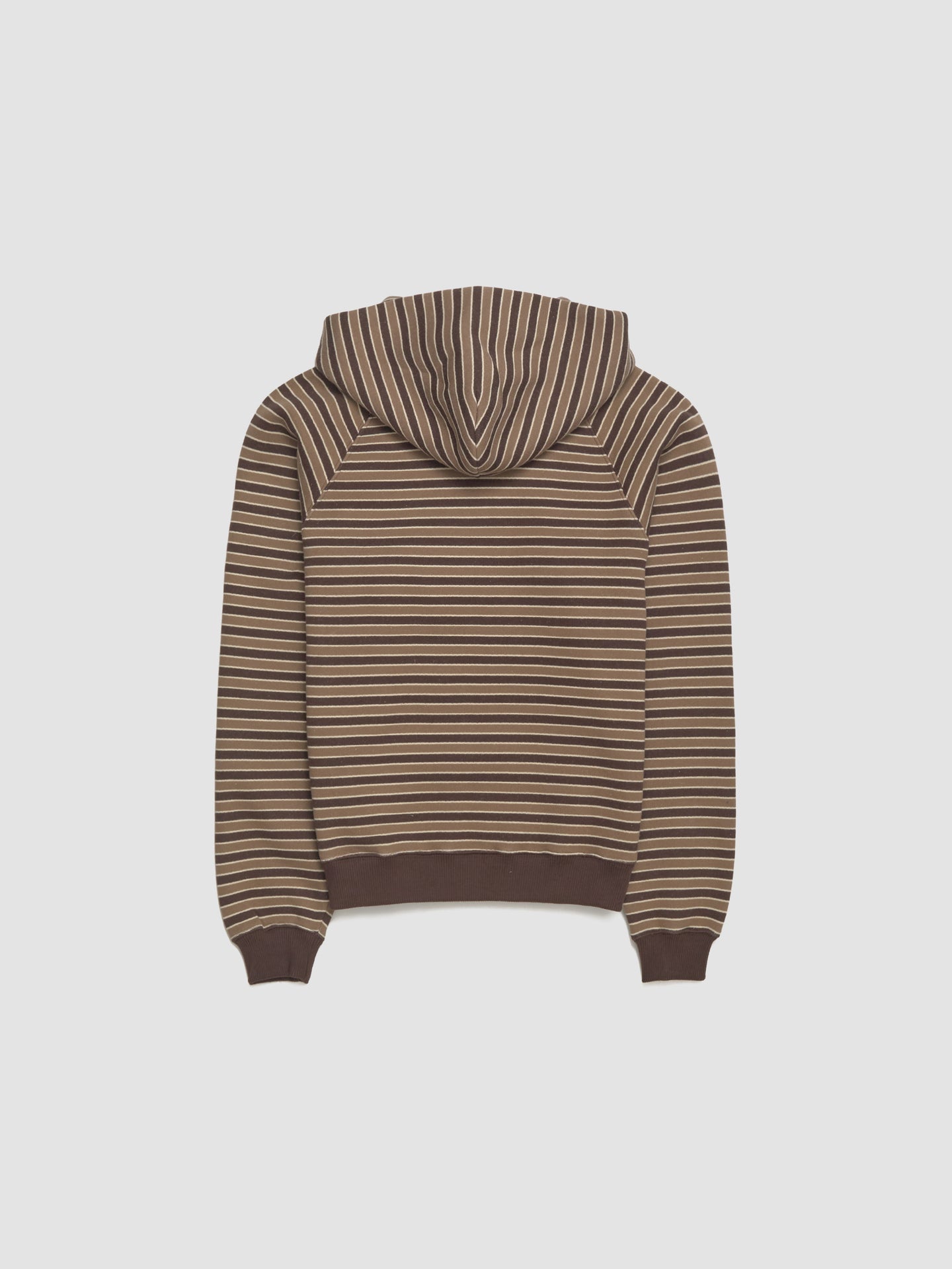 Ace Striped Zip Hoodie in Brown