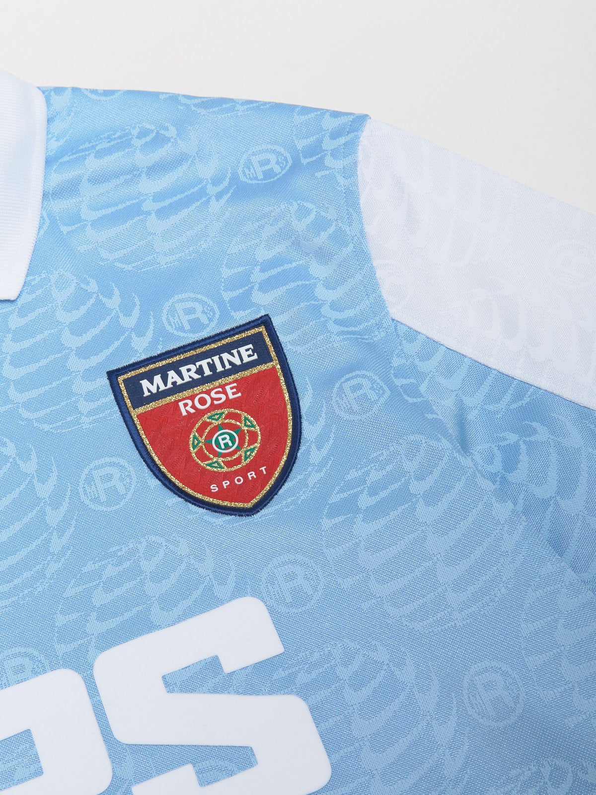 x Martine Rose Relaxed Jersey T-Shirt in Psychic Blue & White