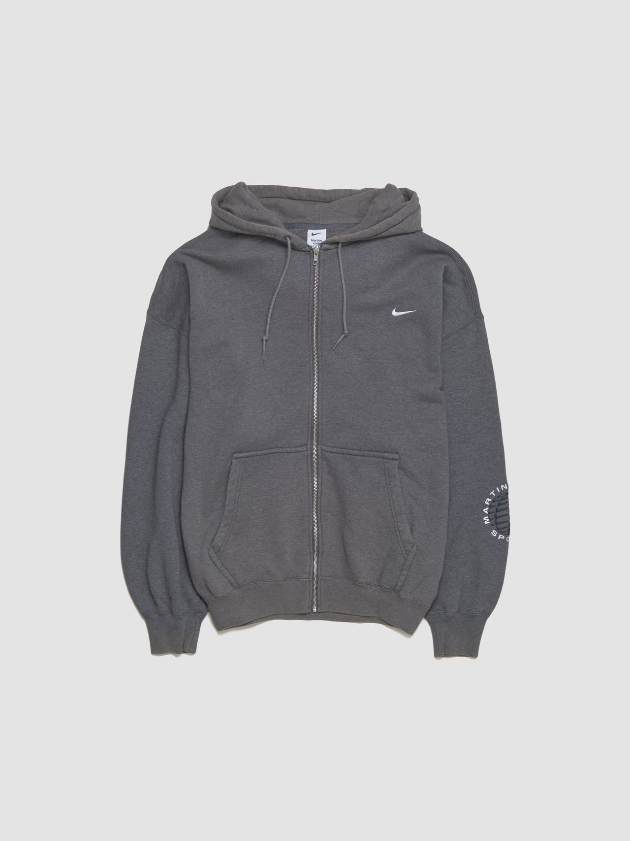 x Martine Rose Globus Hoodie in Charcoal Heather & Dark Steel Grey