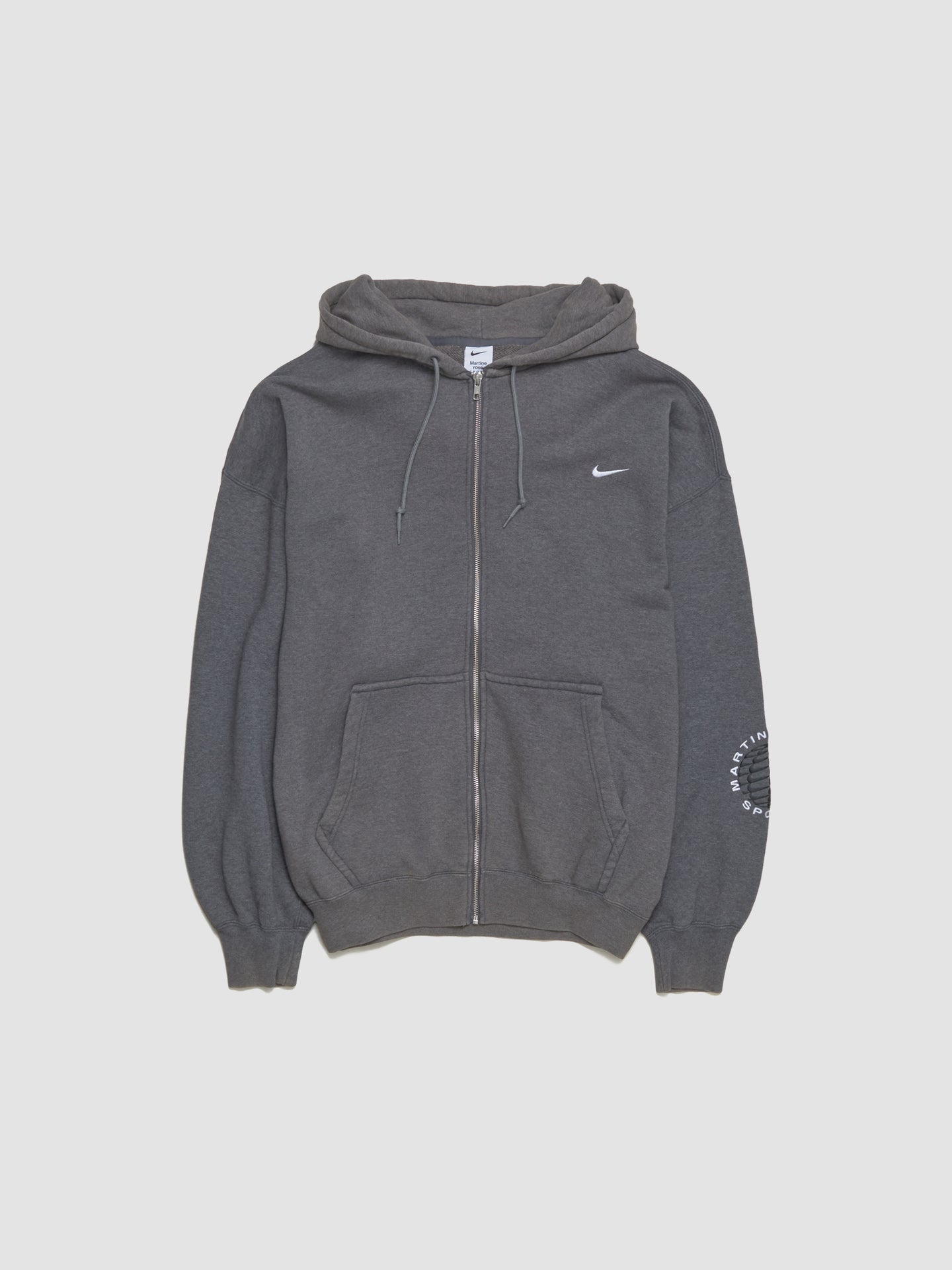 x Martine Rose Globus Hoodie in Charcoal Heather & Dark Steel Grey