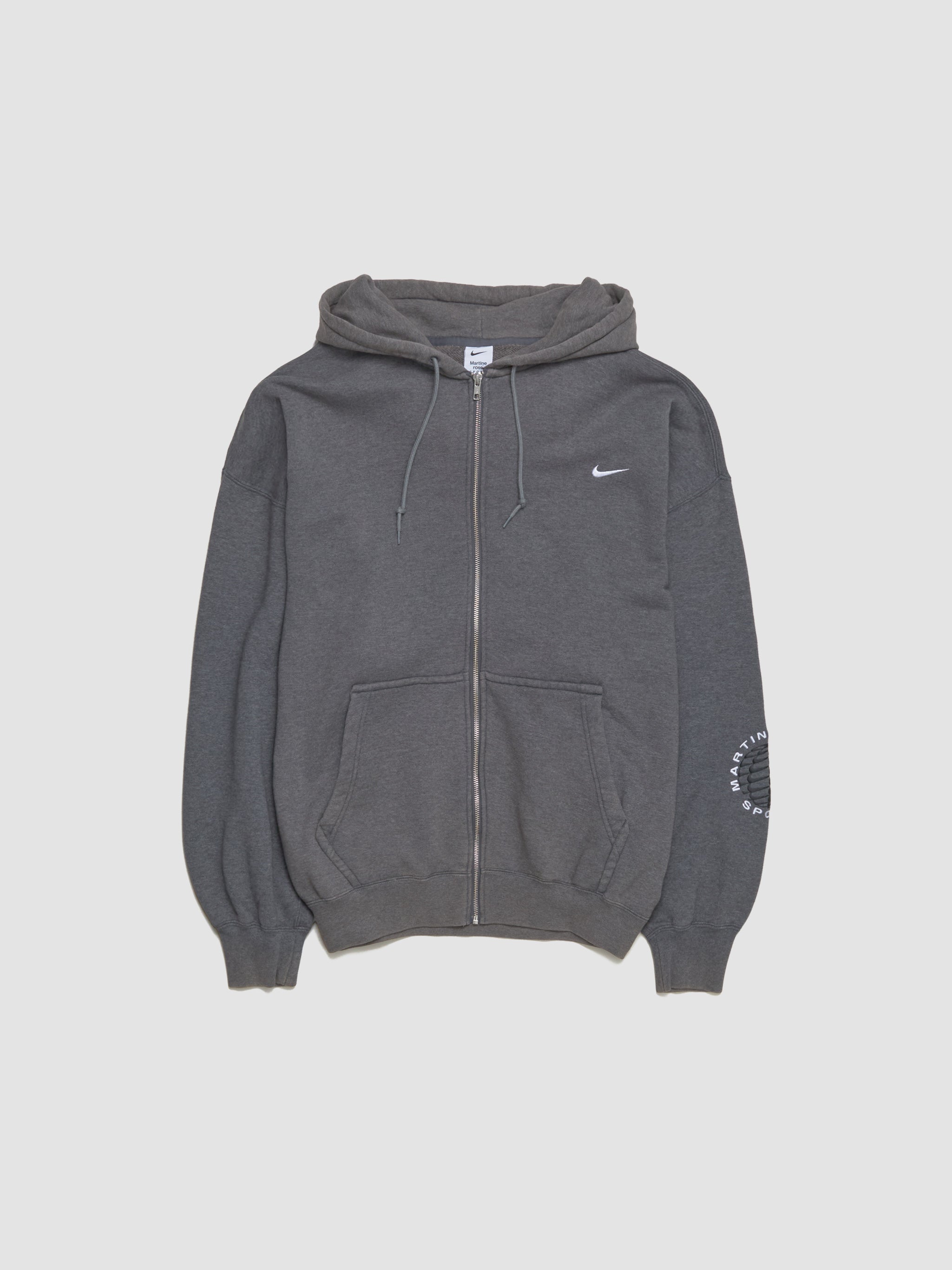 x Martine Rose Globus Hoodie in Charcoal Heather & Dark Steel Grey