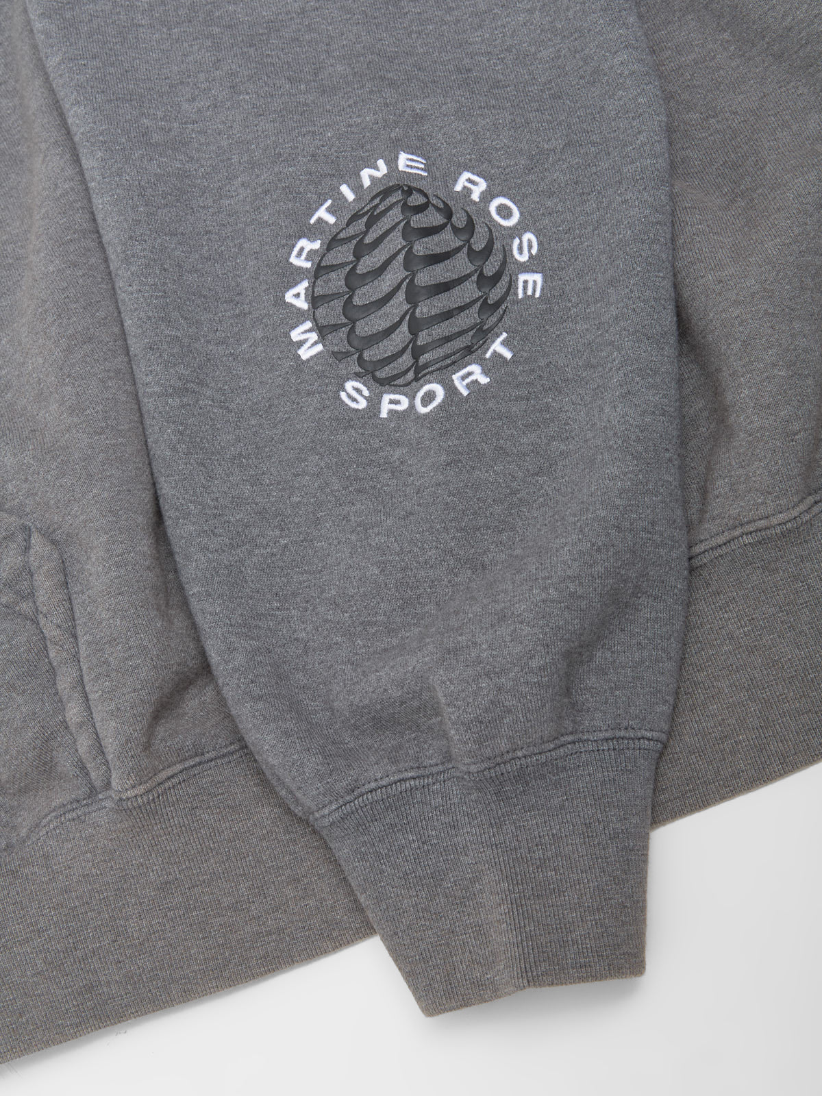 x Martine Rose Globus Hoodie in Charcoal Heather & Dark Steel Grey