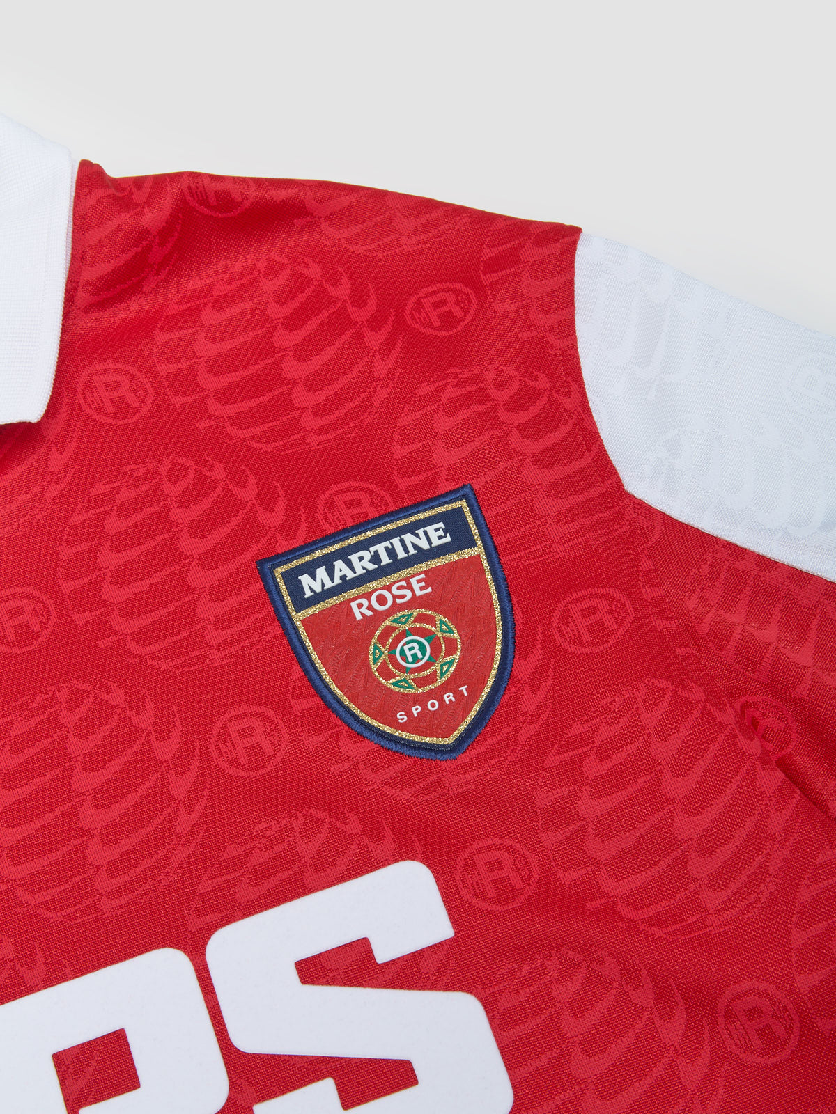 x Martine Rose Relaxed Jersey T-Shirt in University Red & White