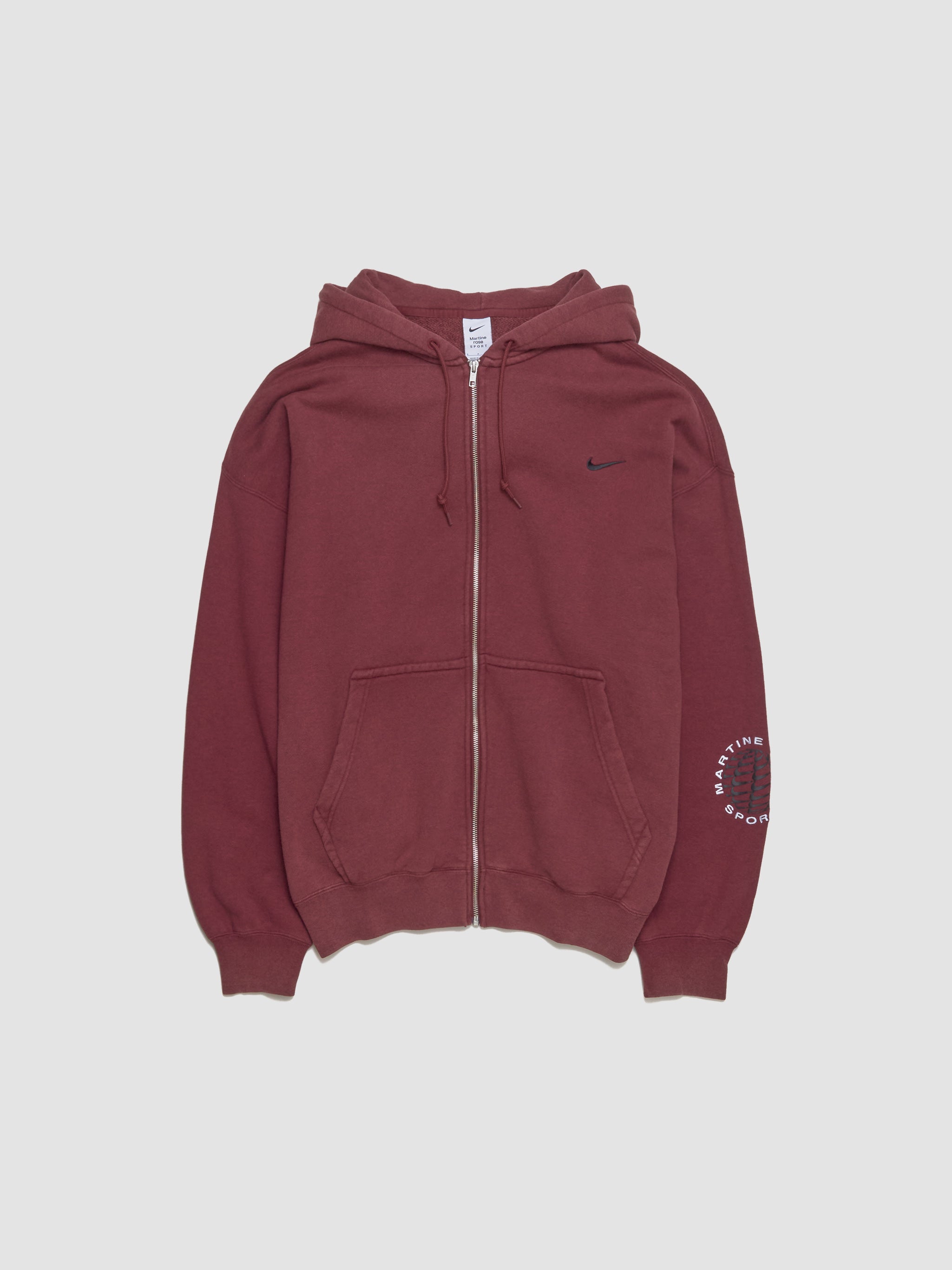 x Martine Rose Globus Hoodie in Team Crimson & Heather