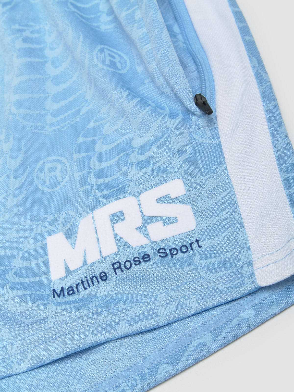 x Martine Rose Jersey Shorts in Psychic Blue & White