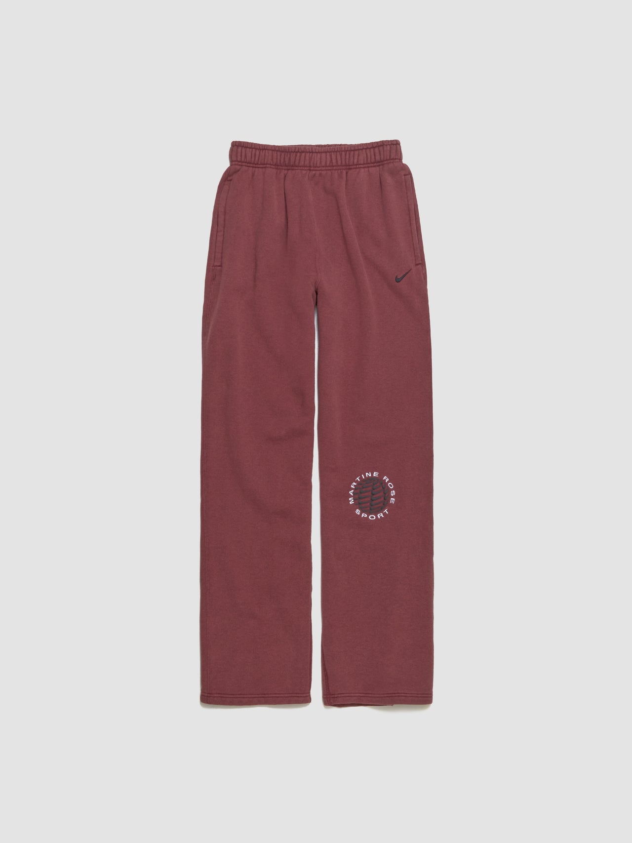 x Martine Rose Globus Fleece Pants in Team Crimson & Heather