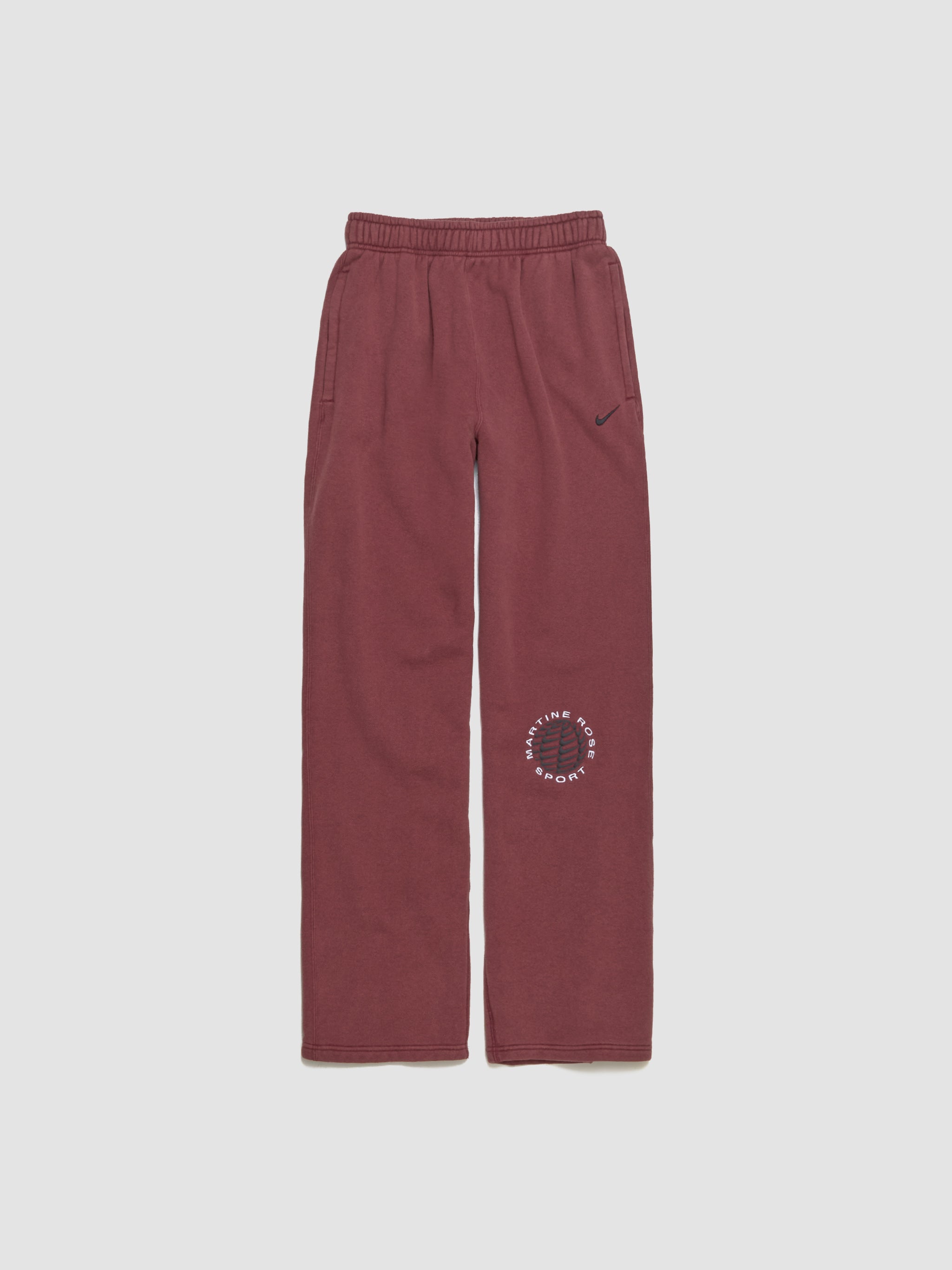 x Martine Rose Globus Fleece Pants in Team Crimson & Heather