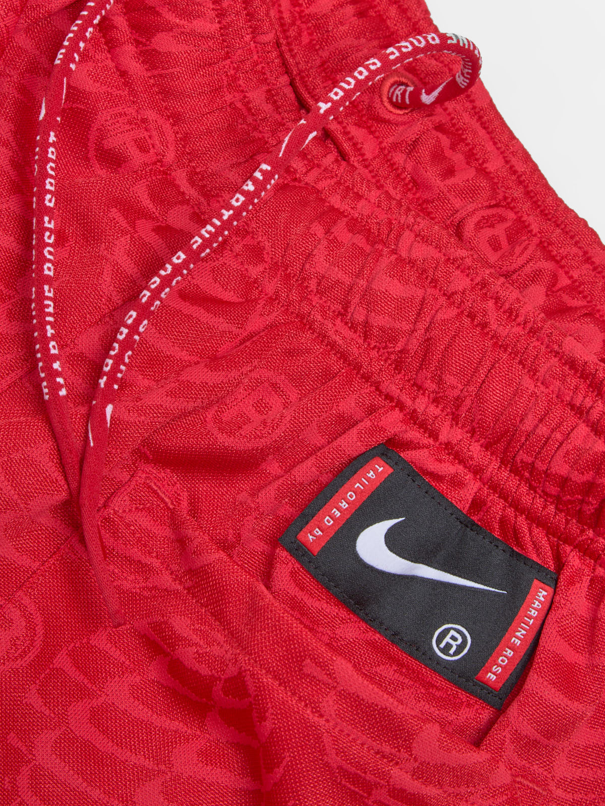 x Martine Rose Jersey Shorts in University Red & White