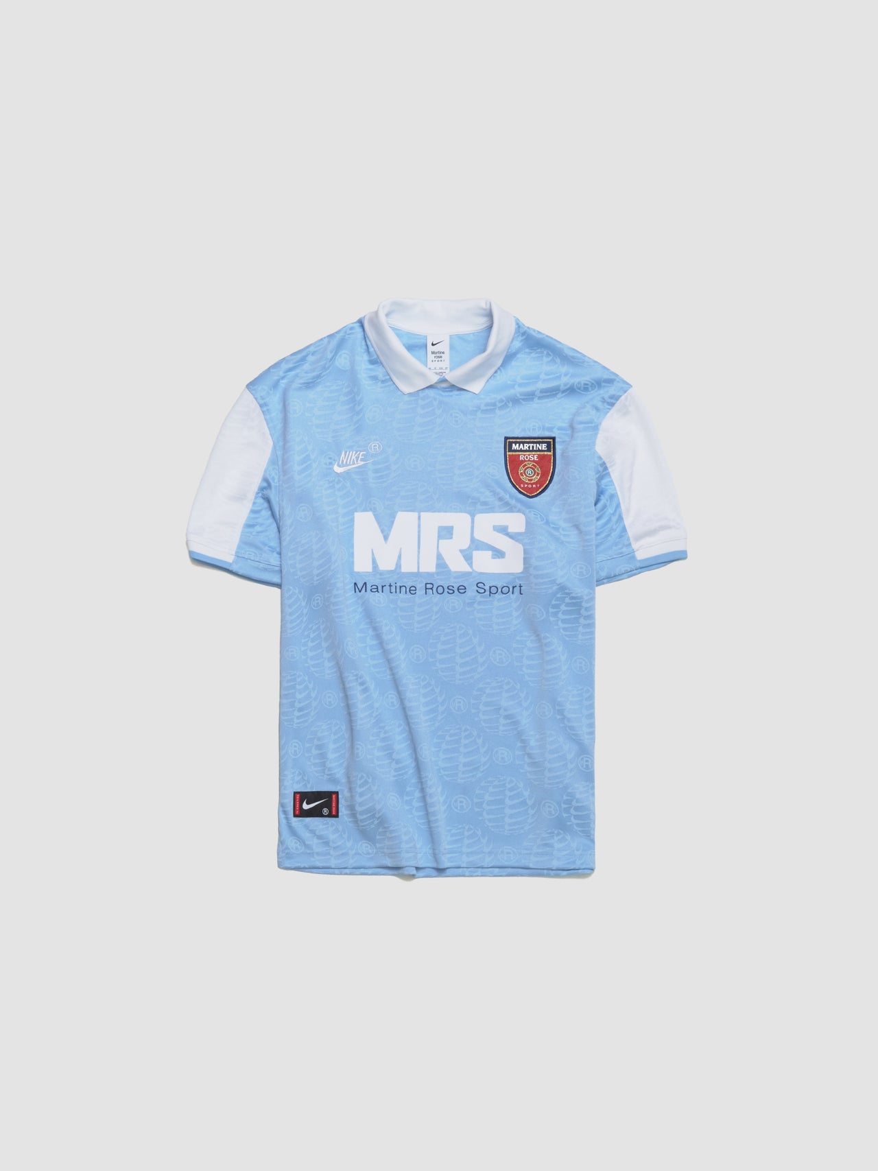 x Martine Rose Relaxed Jersey T-Shirt in Psychic Blue & White