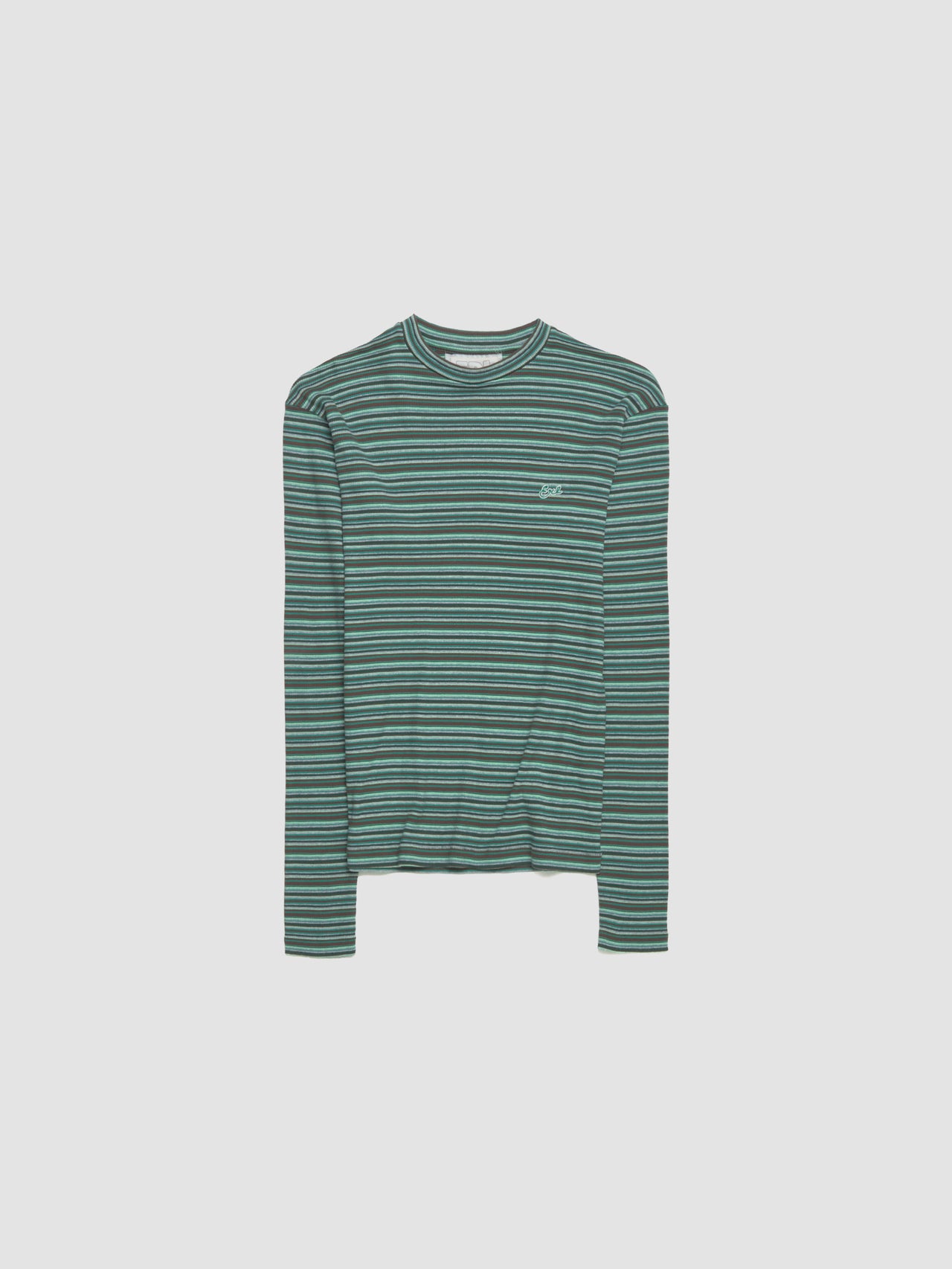 Striped Long Sleeve T-Shirt in Green