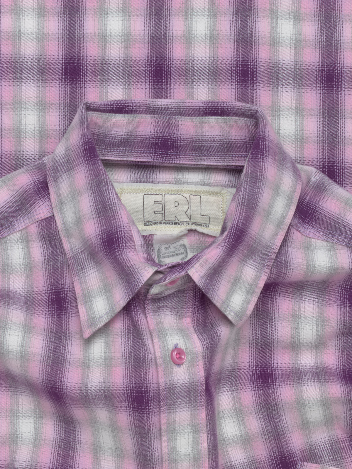 Plaid Woven Overshirt in Purple