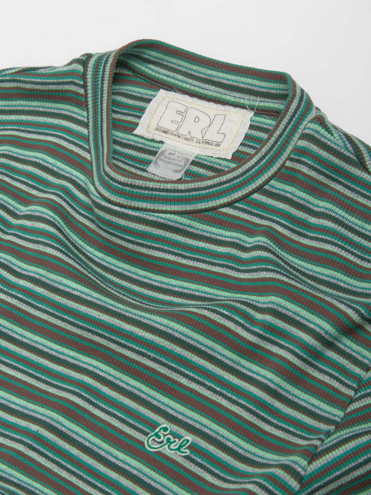 Striped Long Sleeve T-Shirt in Green