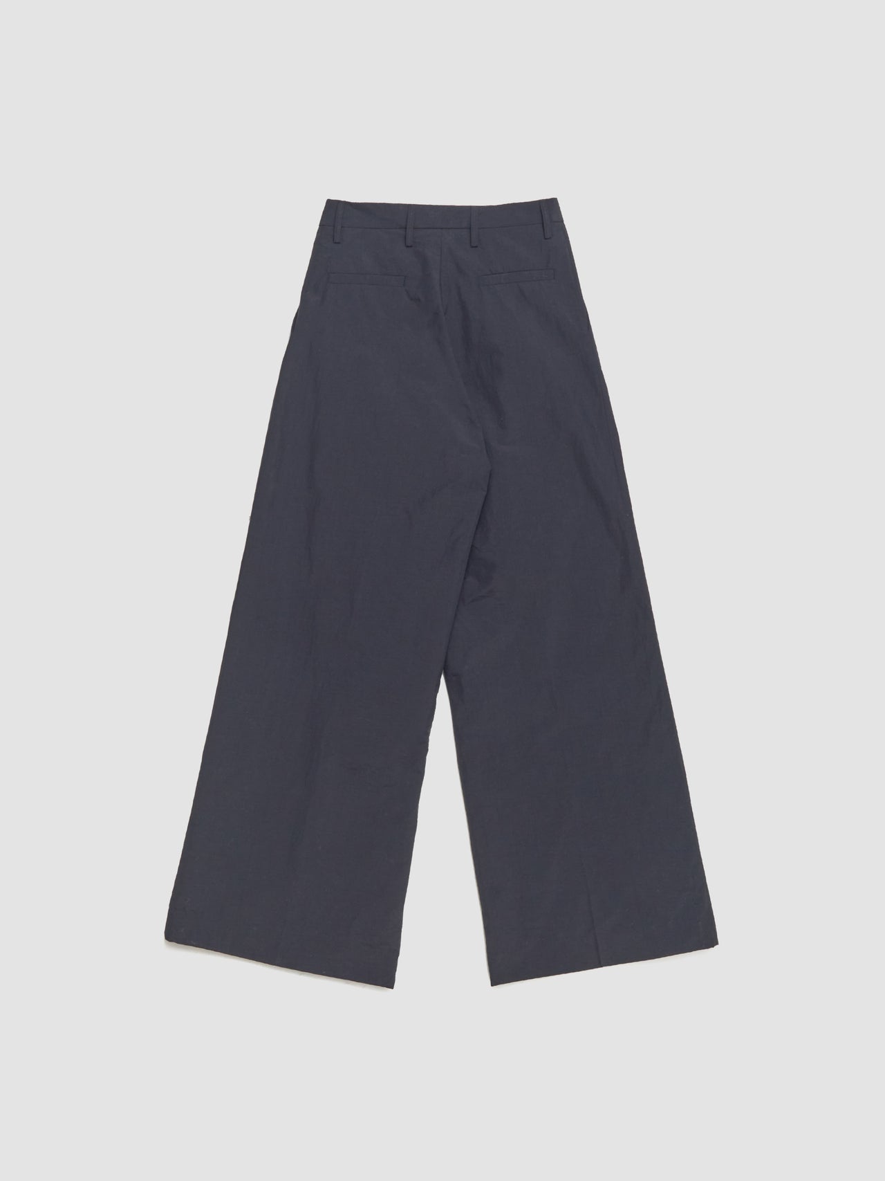 Nylon Pleated Suit Trousers in Charcoal