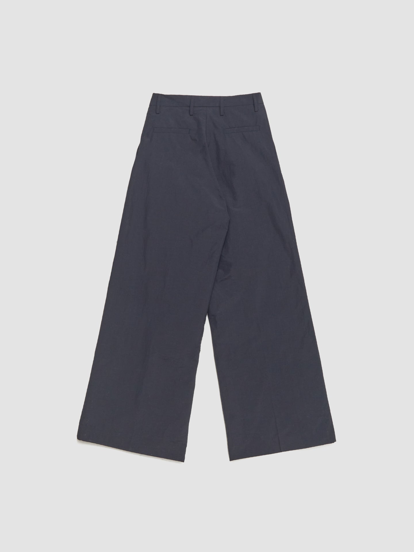Nylon Pleated Suit Trousers in Charcoal
