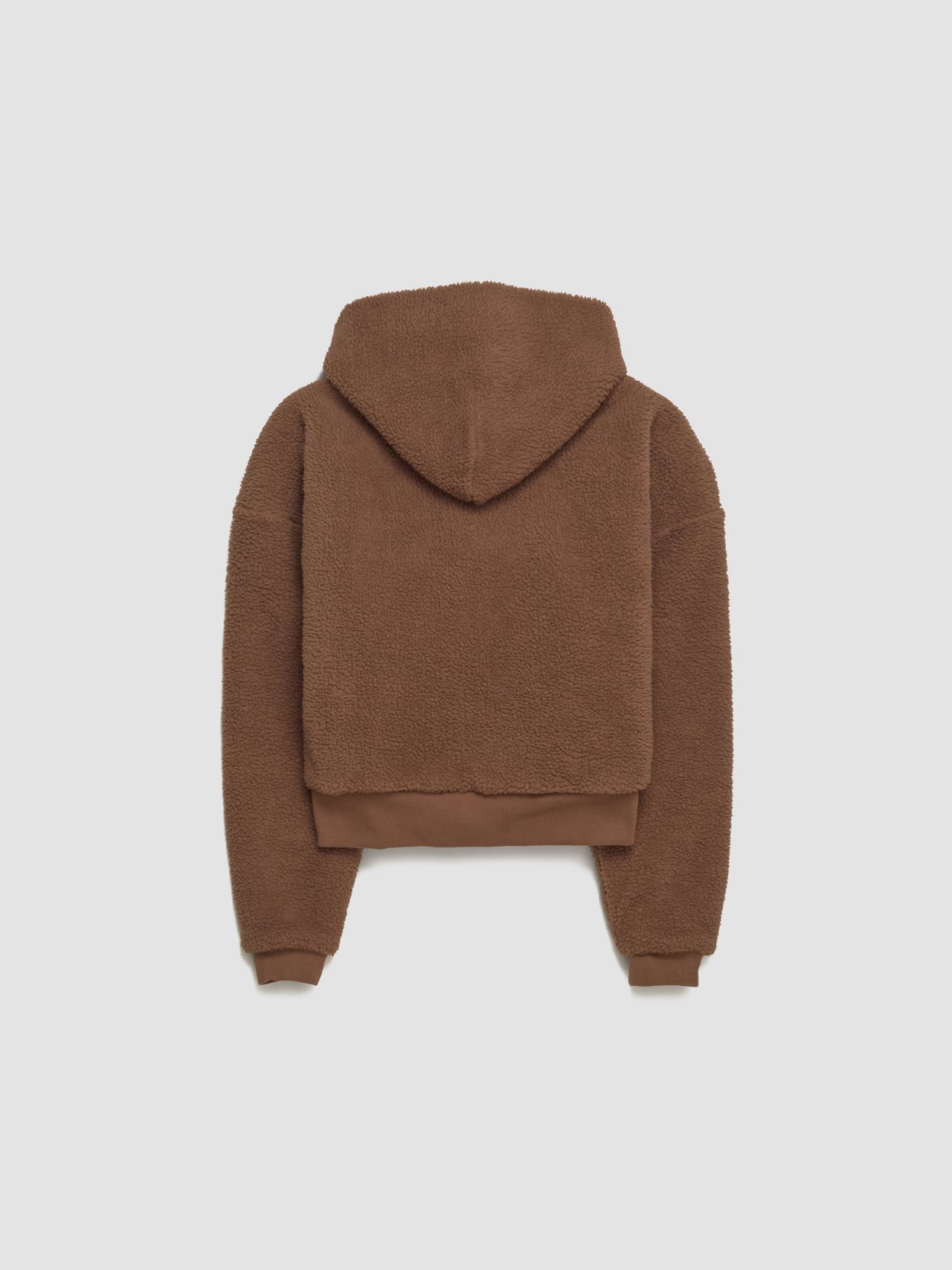 Terry Fleece Zipped Hoodie in Brown