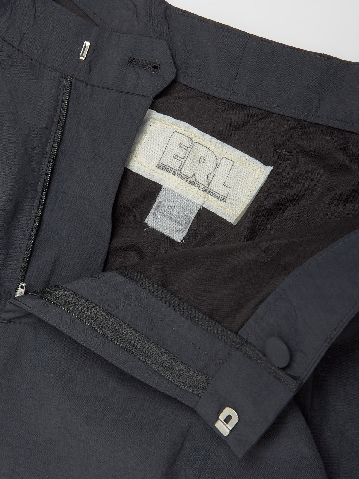 Nylon Pleated Suit Trousers in Charcoal