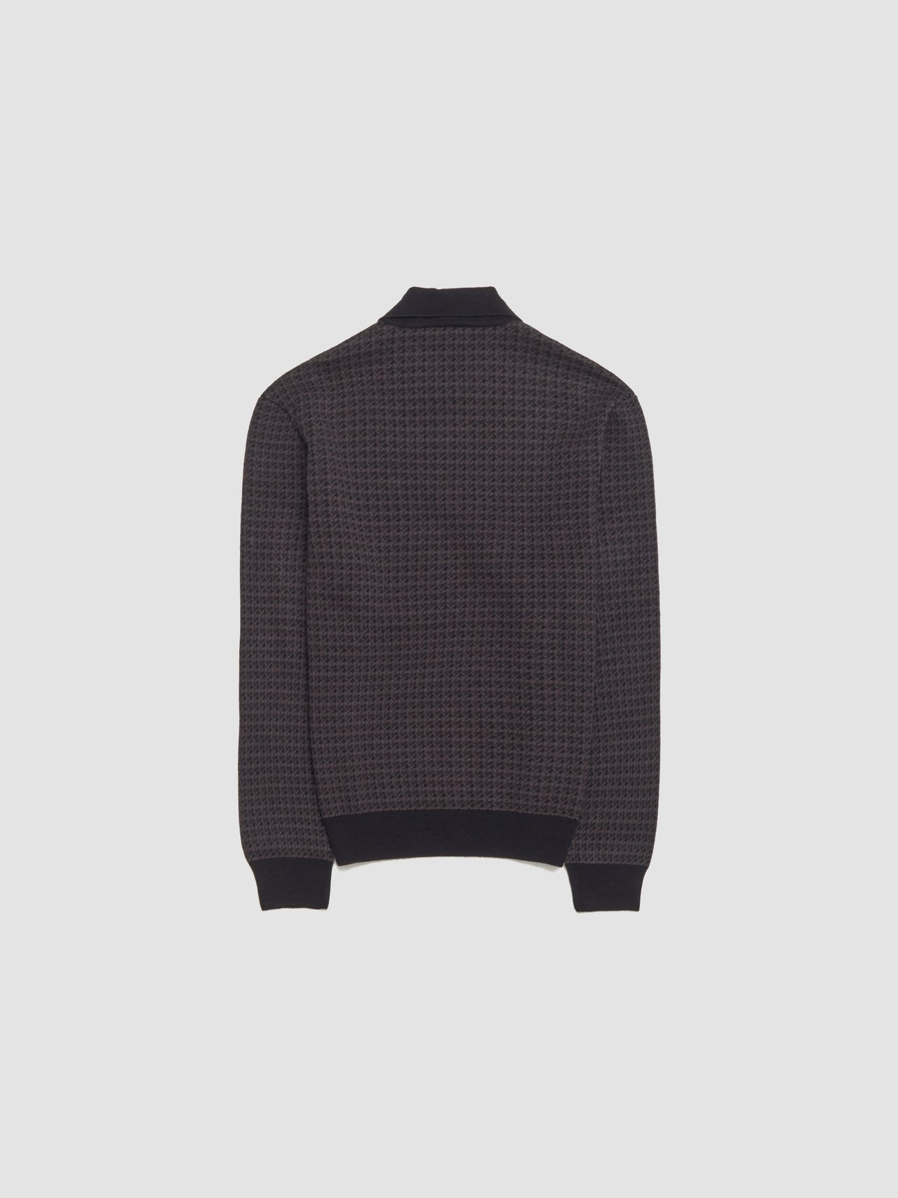 Long Sleeved Polo in Lowis Houndstooth