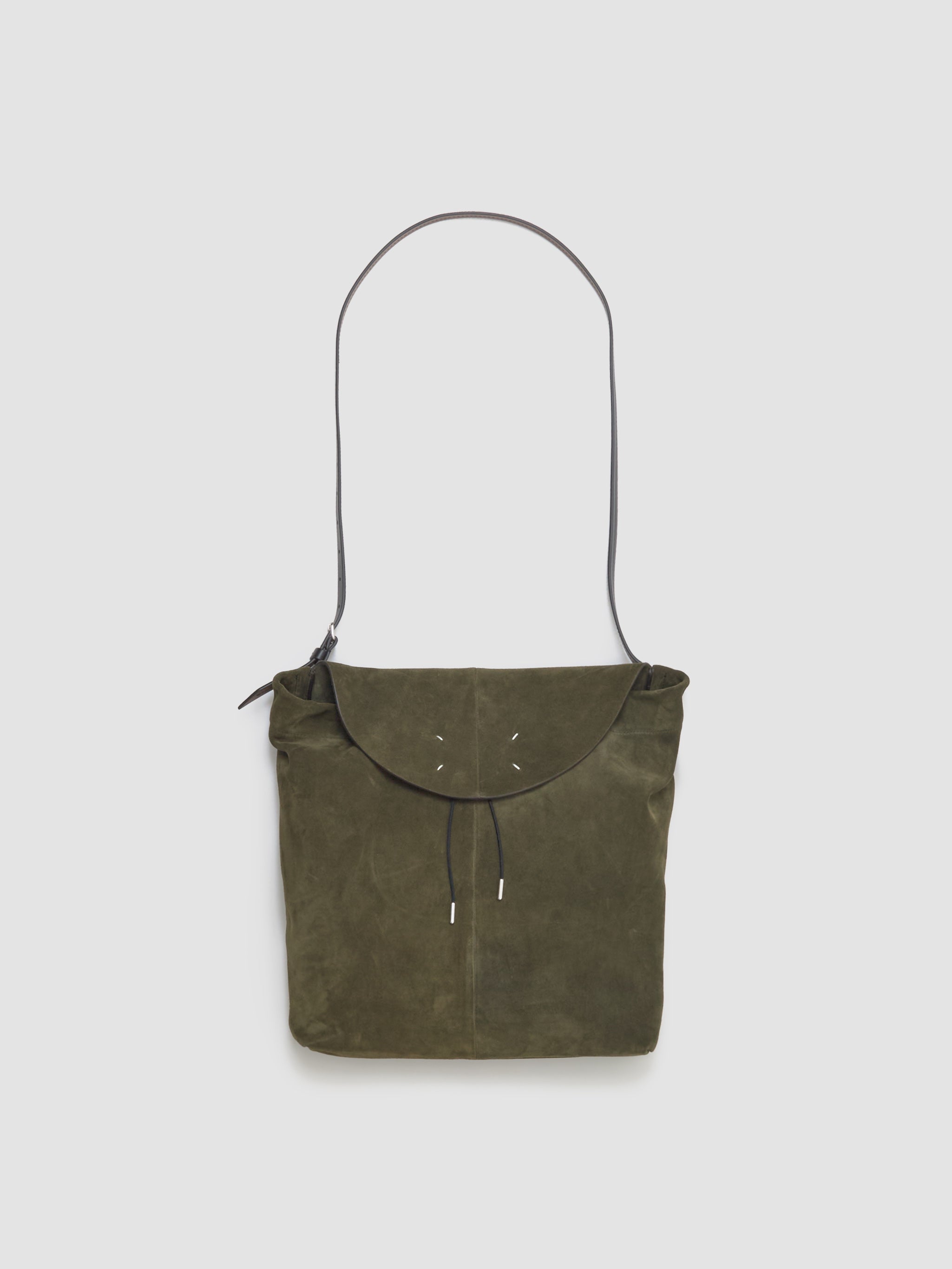 Small Hobo Bag with Drawstring in Khaki