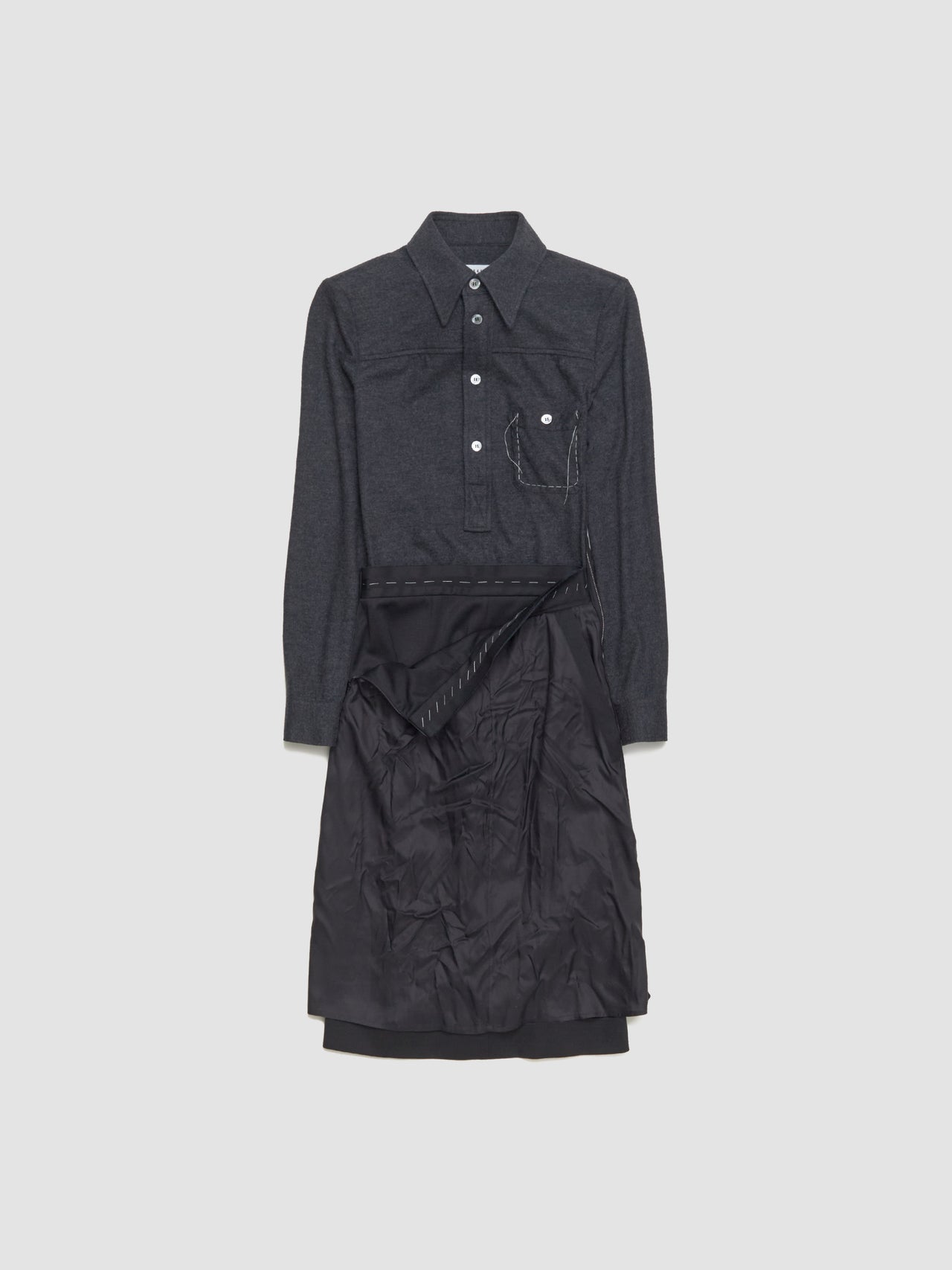 Midi Dress in Melange Carbon & Black