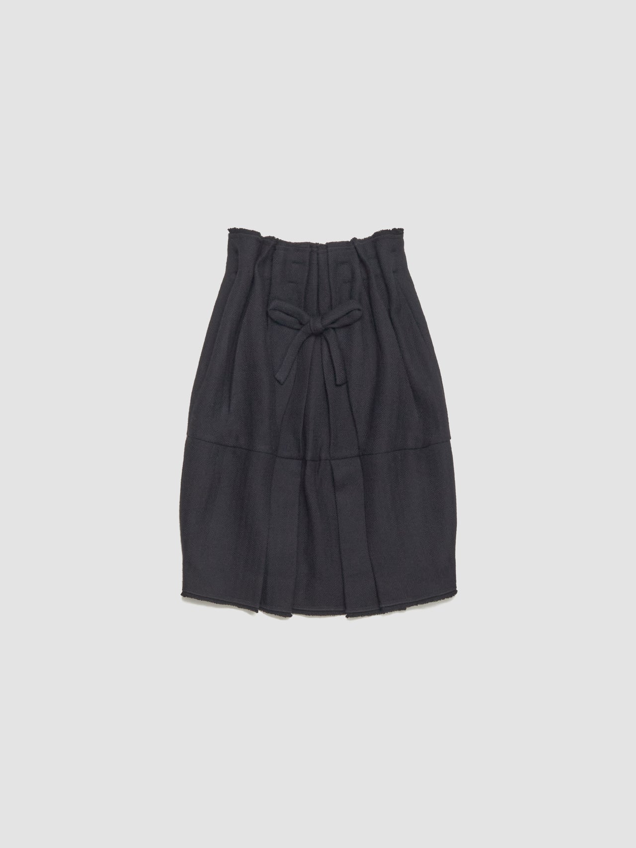 Short Wool-Blend Blouse Dress in Black
