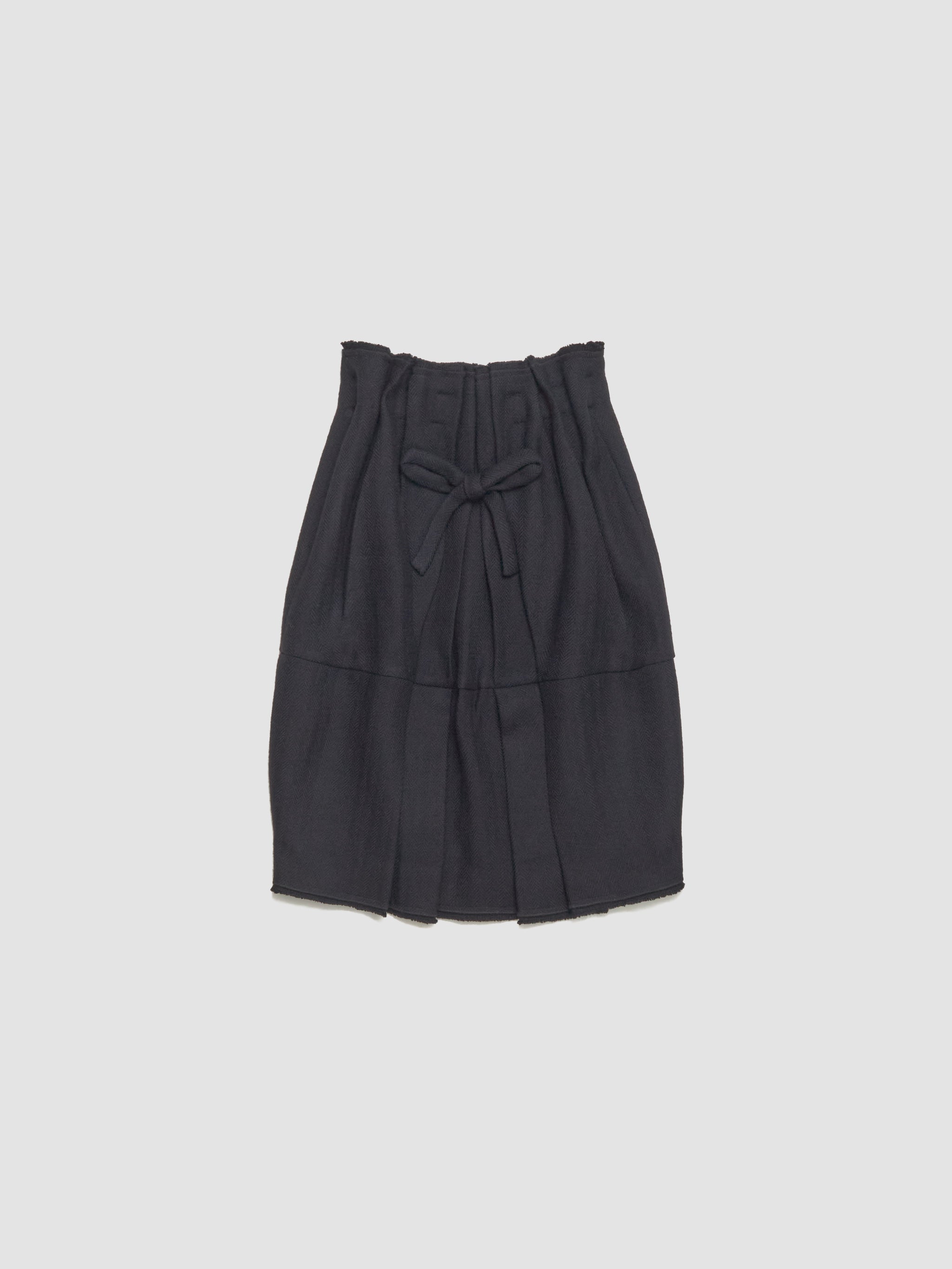 Short Wool-Blend Blouse Dress in Black