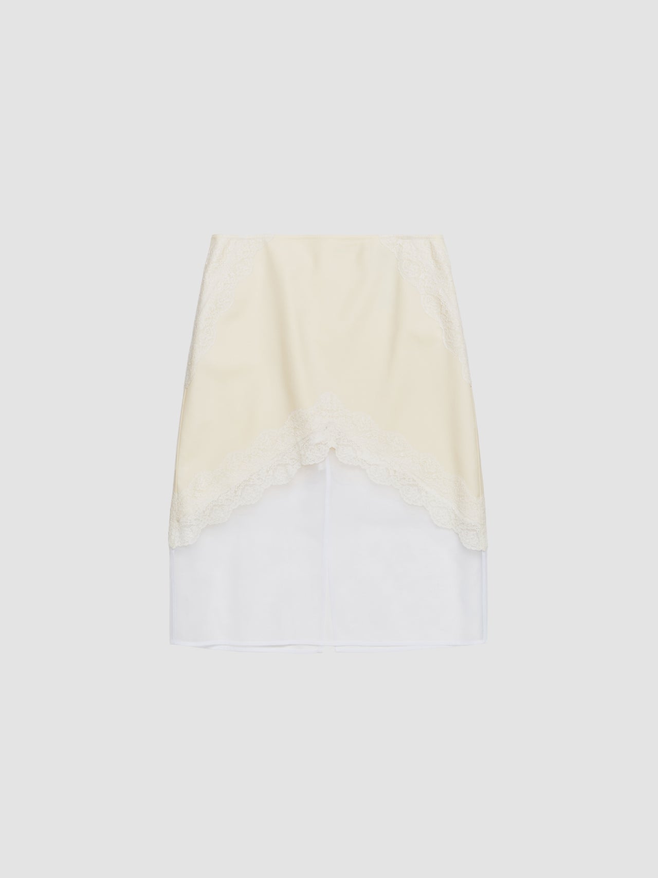 Wool Canvas Skirt in Chalk