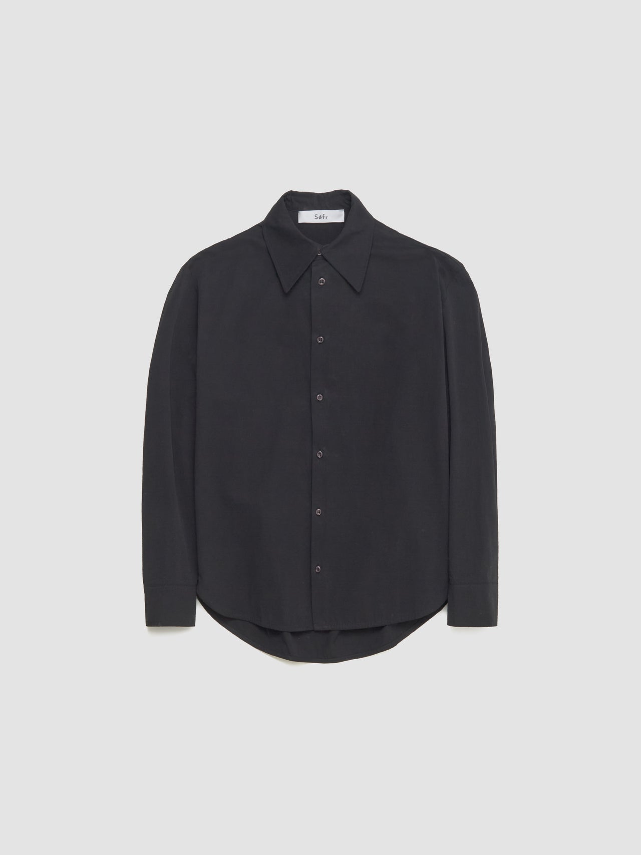 Trino Shirt in Black Fine Poplin