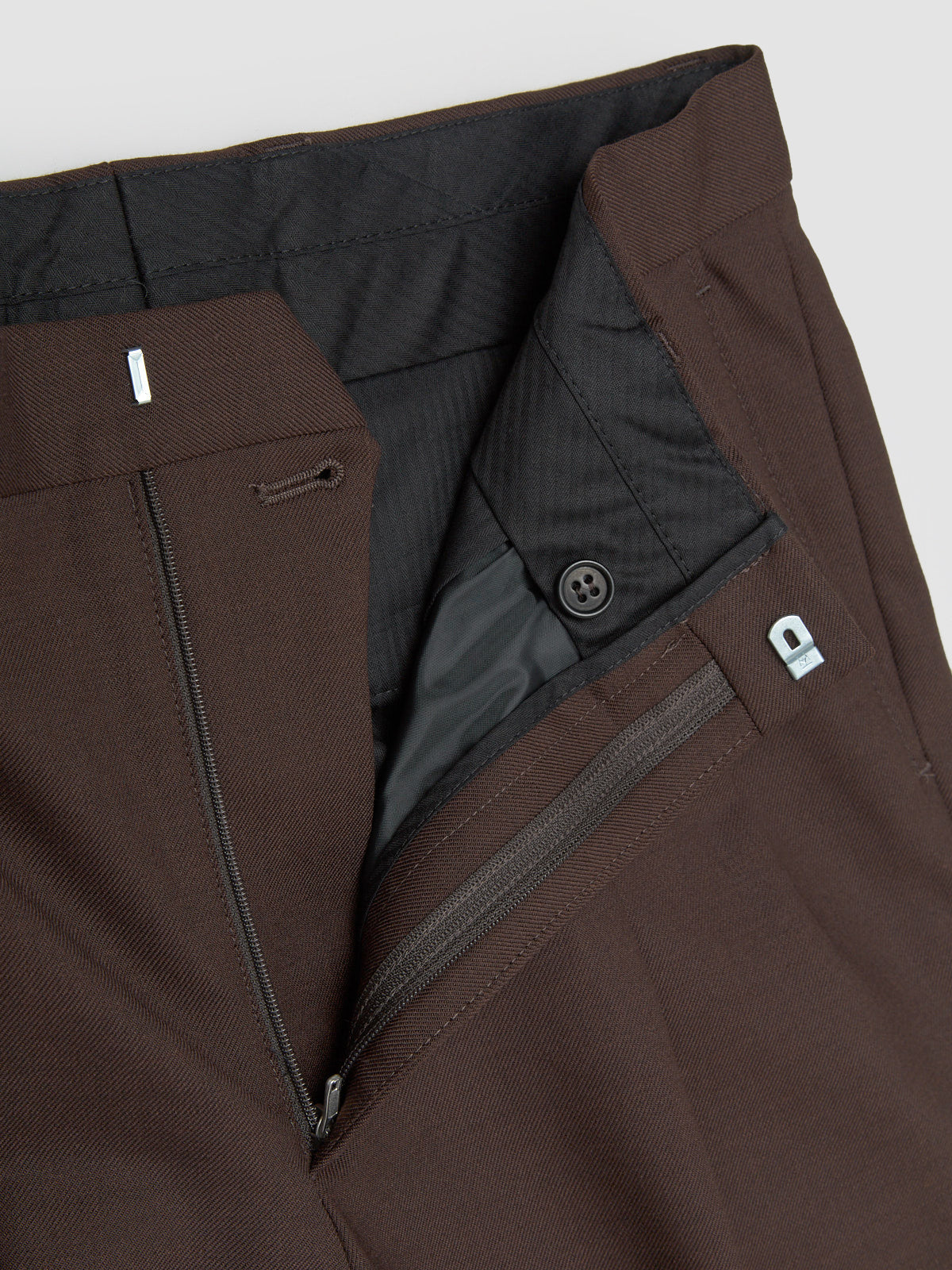 Wide Pleated Trousers in Brown