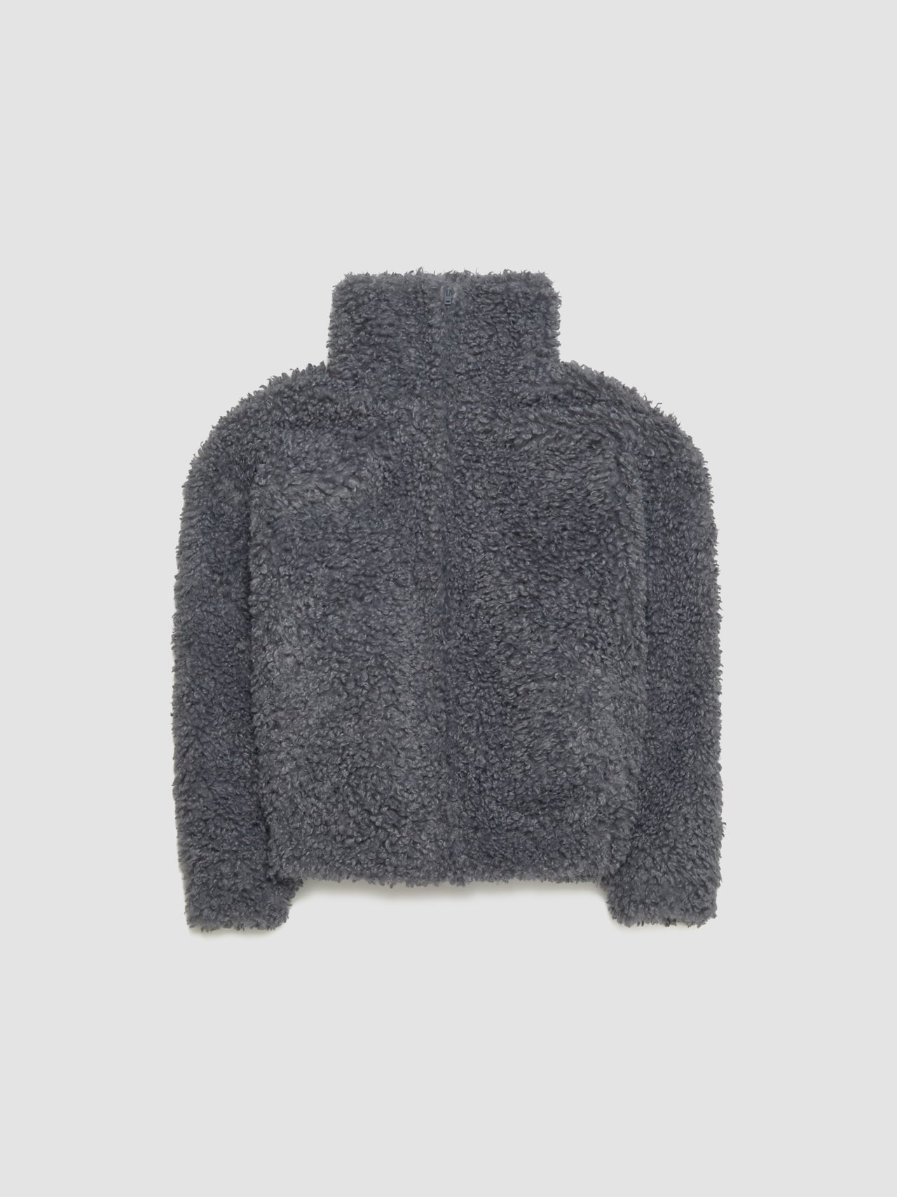 Fuzzy Zip-Up Jacket in Carbon Grey