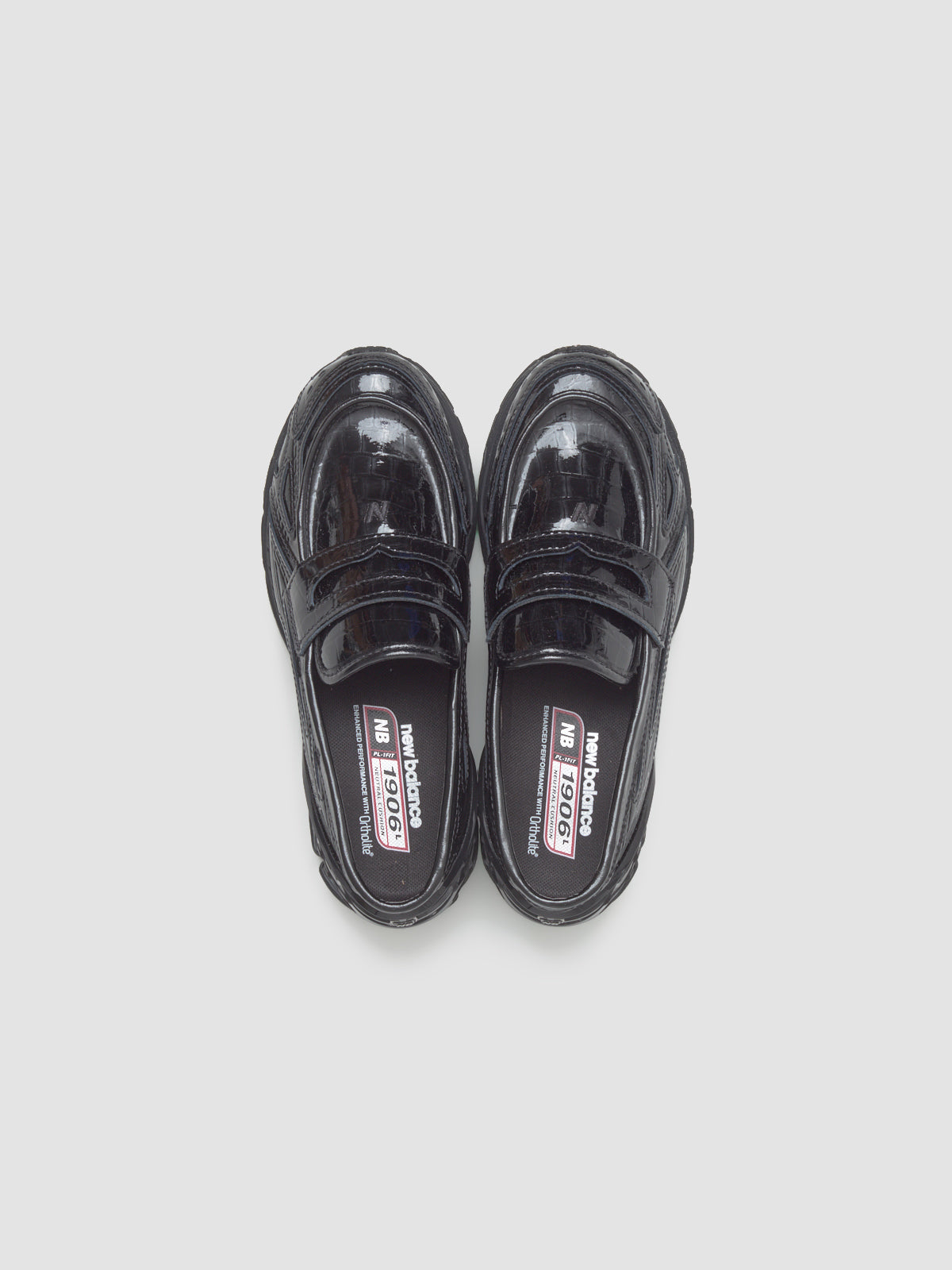 U1906 Loafers in Black Crocodile