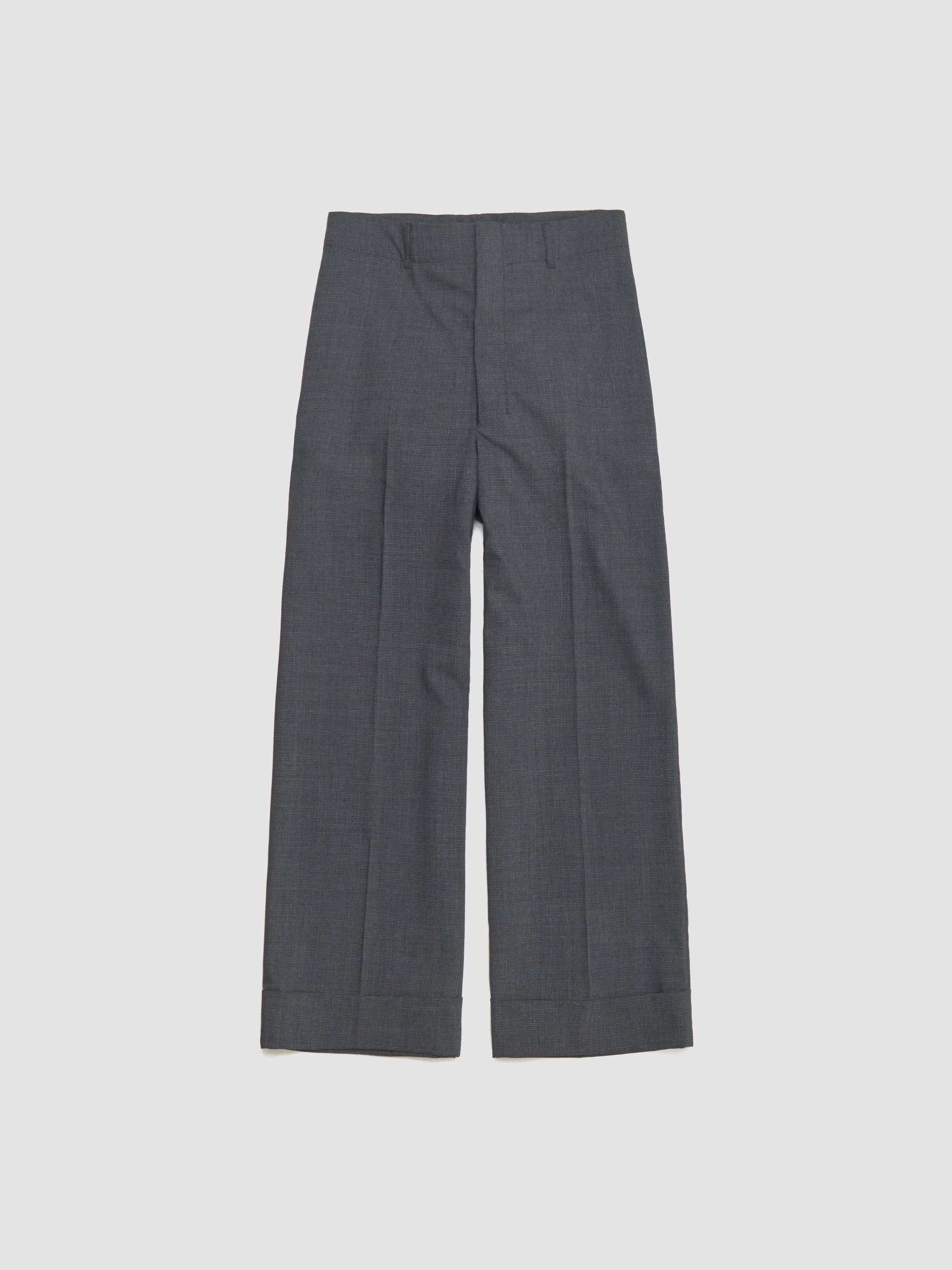 Houndstooth Large Suit Trousers in Dark Grey