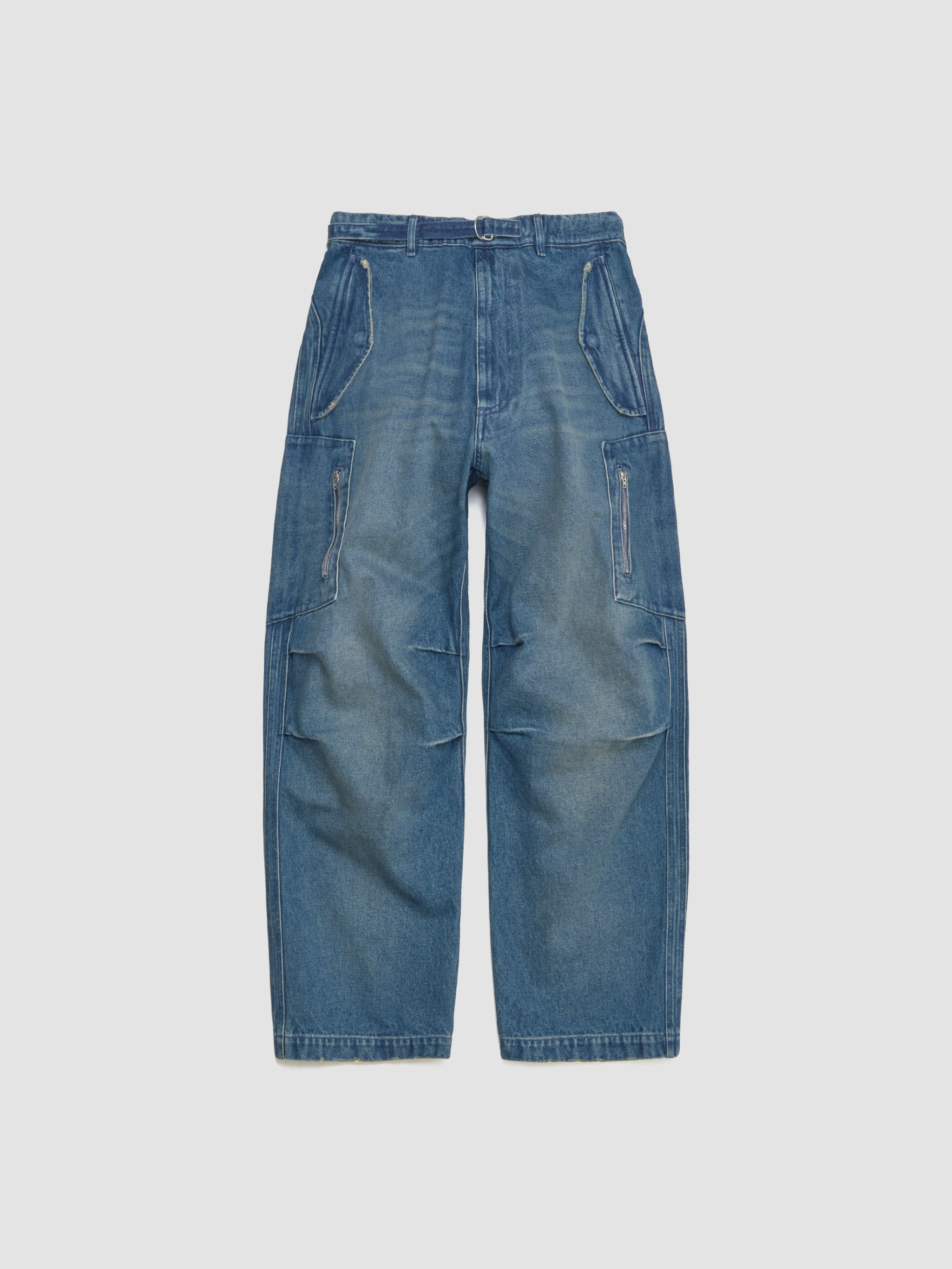 Washed Denim Berlin Baggies Pants in Blue