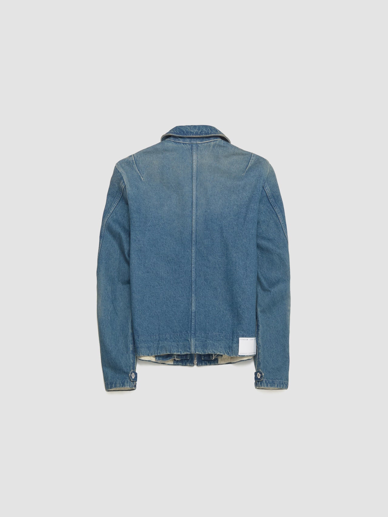 Washed Denim Zipped Jacket in Blue