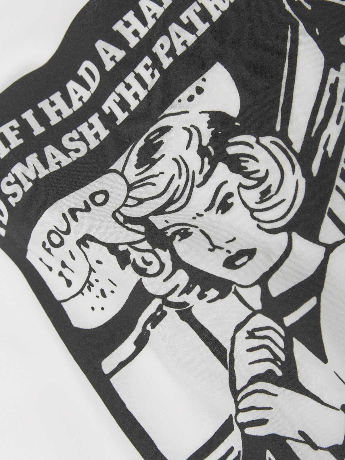 Long Sleeve Woven T-Shirt in White