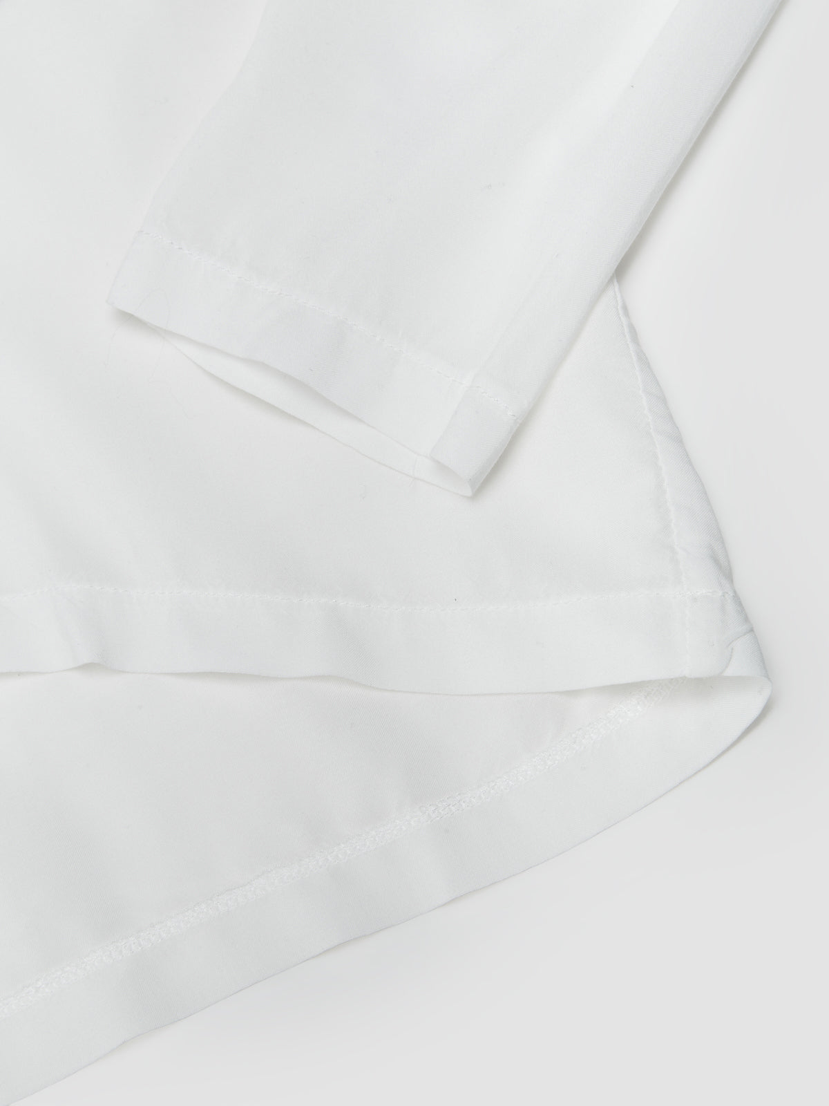 Long Sleeve Woven T-Shirt in White