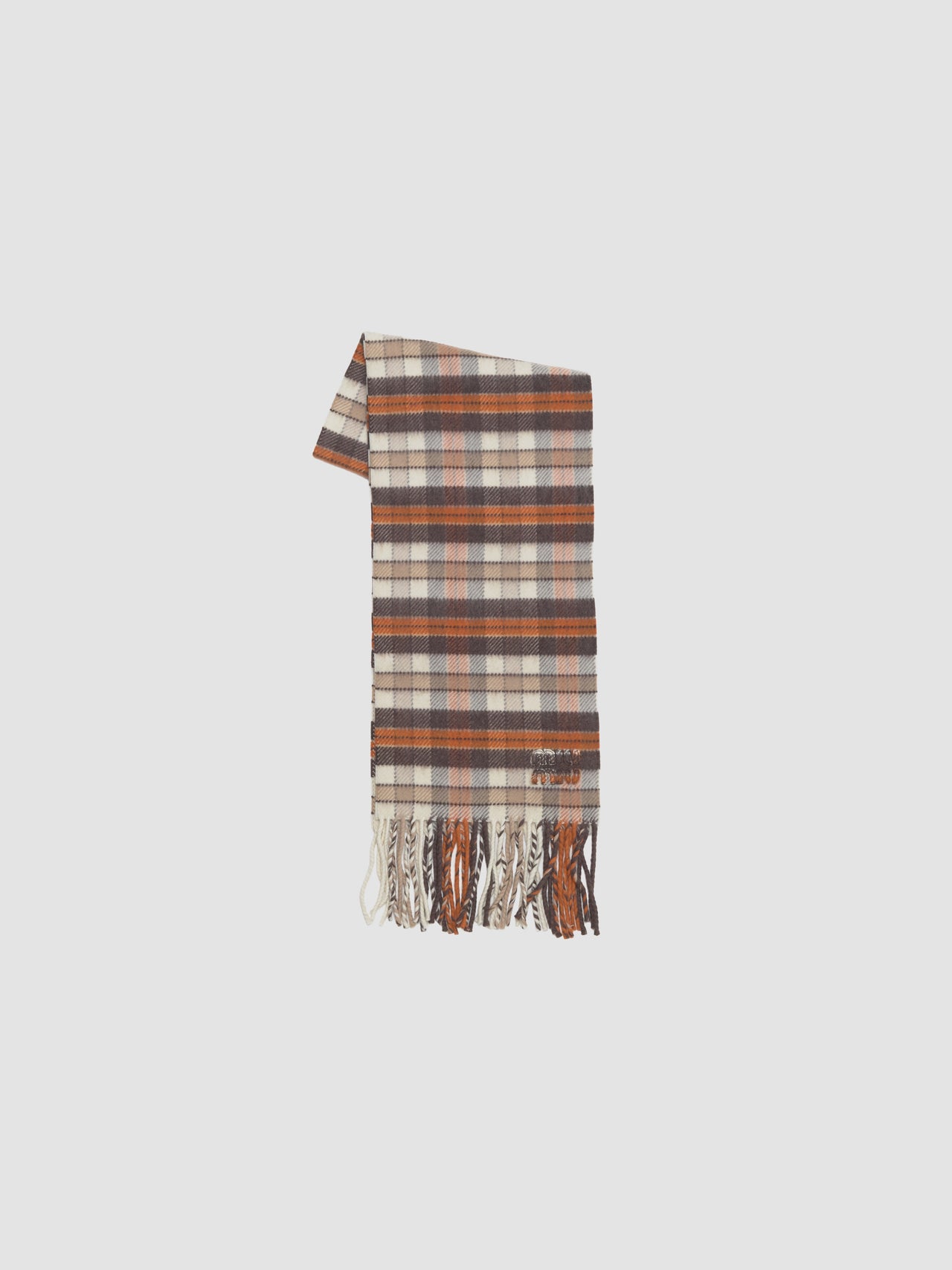 Wool and Cashemere Scarf in Burnt Sienna & Papaya