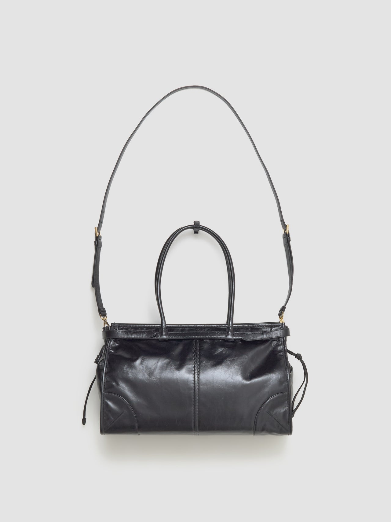 Bonnie Large Leather Handbag in Black