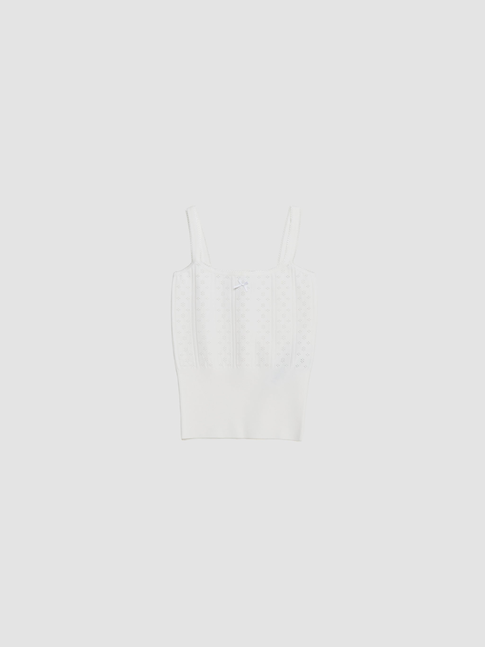 Pointelle Tank Top in Off-White