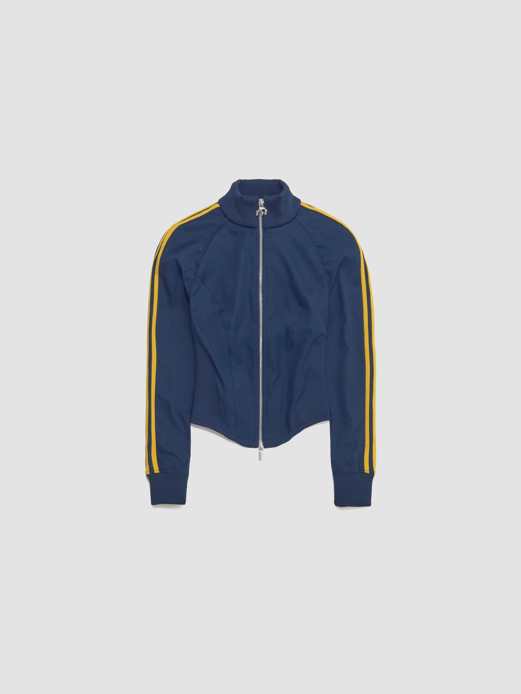 x Miaou Corset Track Top in Collegiate Navy & Hazy Yellow