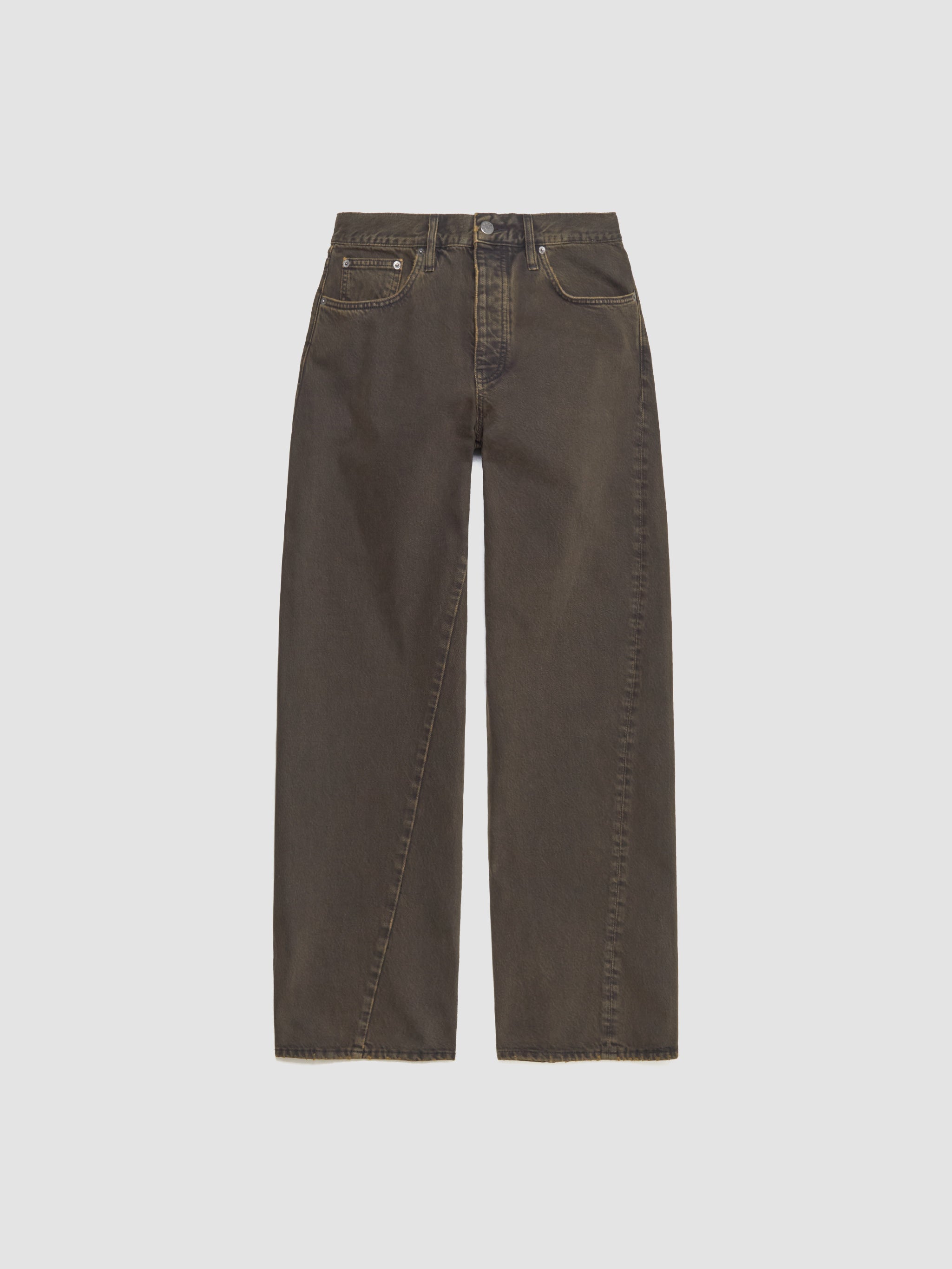 Wide Twist Jeans in Overdyed Black Khaki